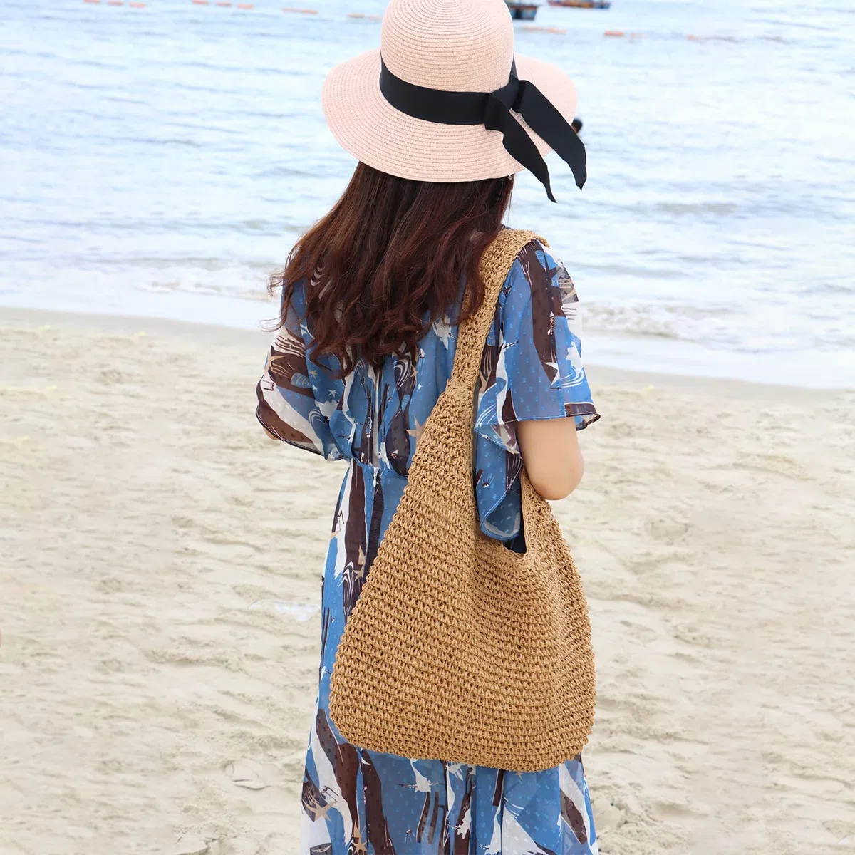 SUKUTU Borsa da Spiaggia Grande in Rattan di Paglia da Donna Borse Hobo Borsa da Donna in Paglia intrecciata a mano Estiva