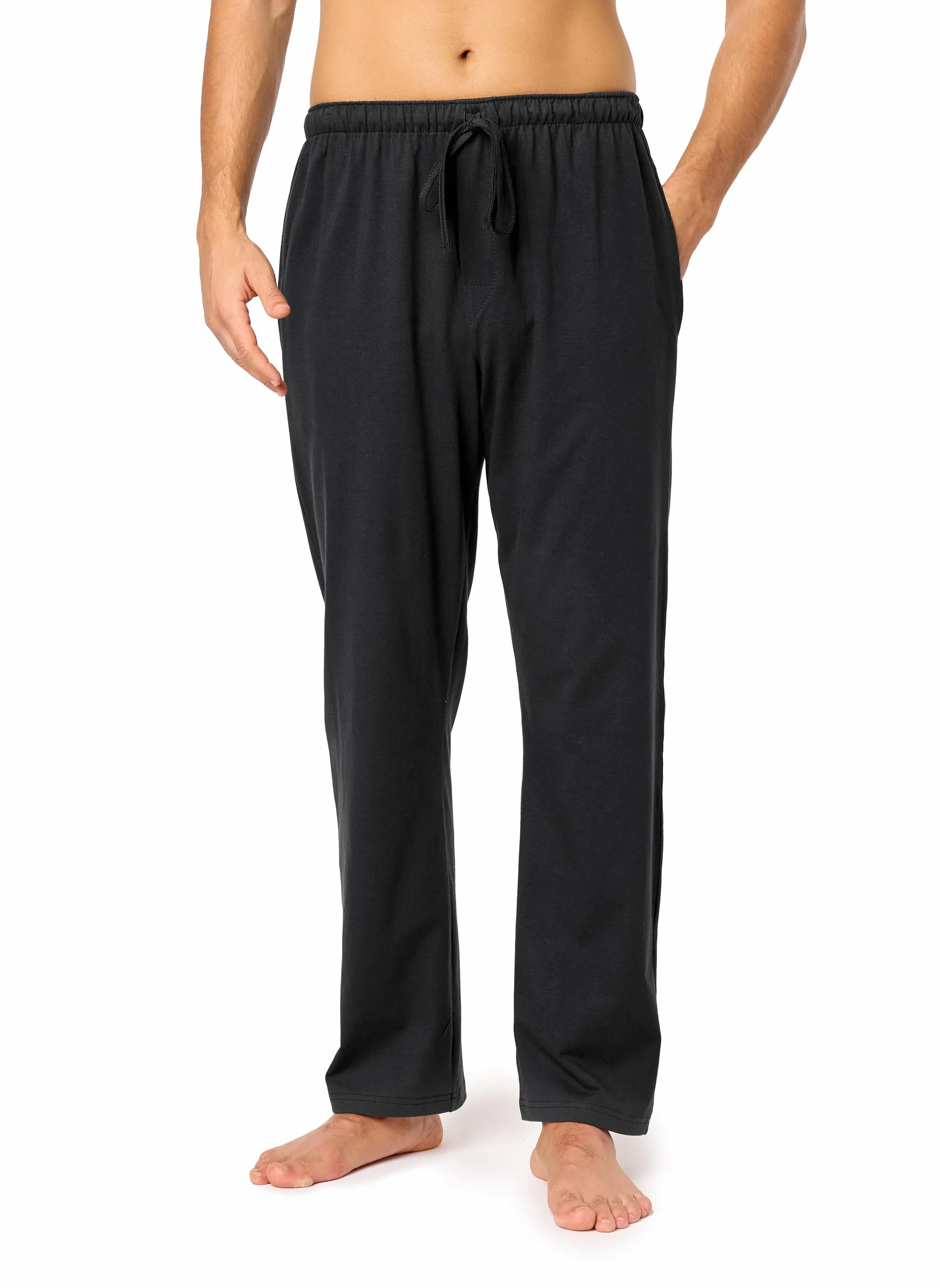 Timone Pantaloni Uomo Pigiama in 100% Cotone Caldo, Lunghi e Leggeri, Abbigliamento da Notte, Tinta Unita e Fantasia a Quadri, con Tasche Laterali TPP-001