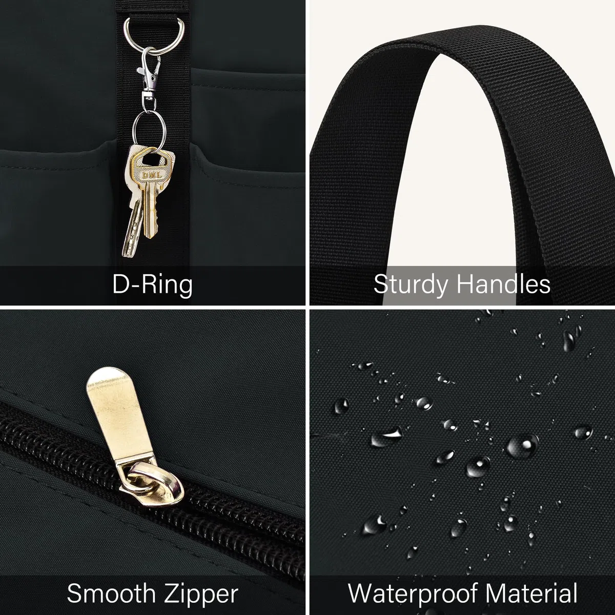 Becokan Grande borsa tote da donna impermeabile con 12 tasche superiori chiusura a cerniera utilità insegnante infermiera borse per lavoro scuola