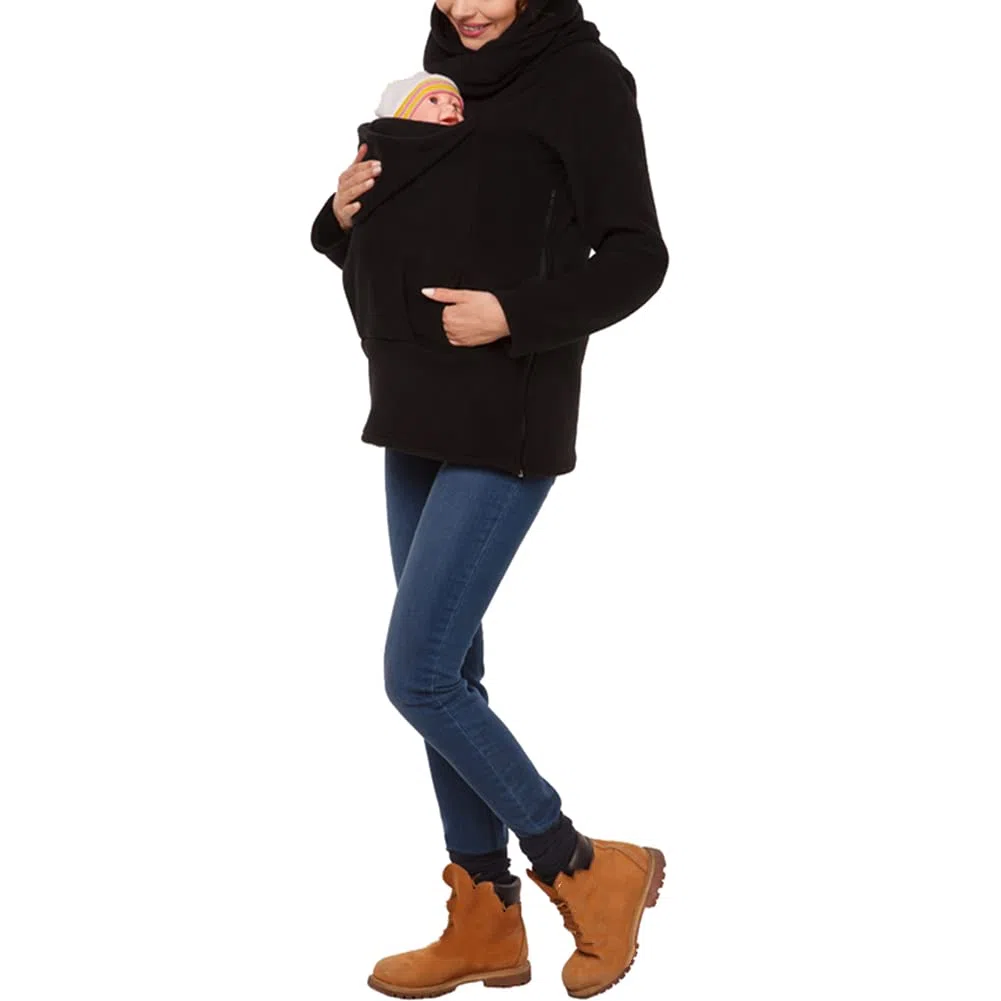 amropi 3-in-1 Donna Felpe del Portare Neonato Bambino Canguro Porta Bebè Felpa con Cappuccio di maternità
