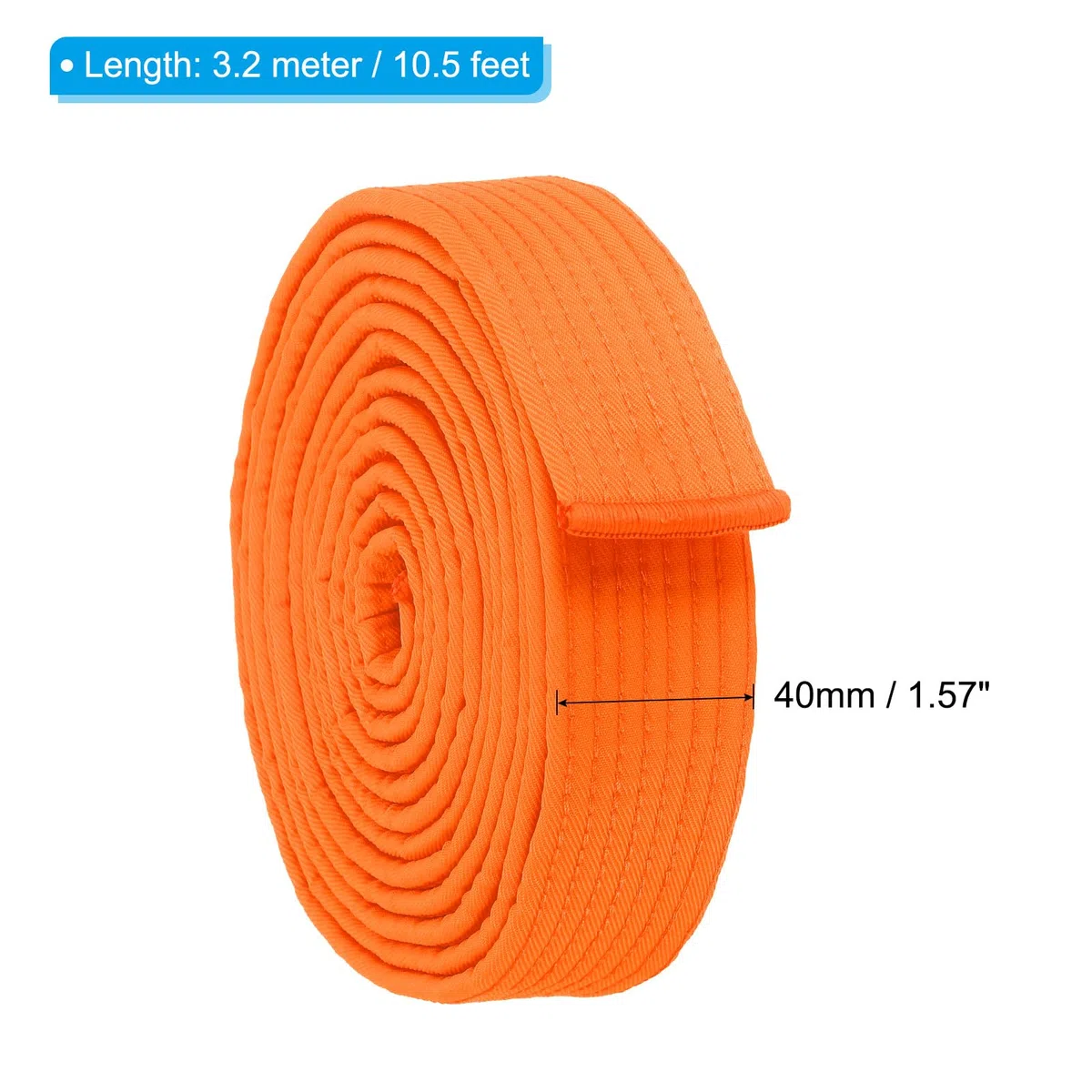 PATIKIL Cintura di Rango Colorata Taekwondo 1.5" x10.5Ft 3.2m, Cintura di Cotone per Arti Marziali Judo Karate per l'Insegnamento dell'Allenatore, Arancione