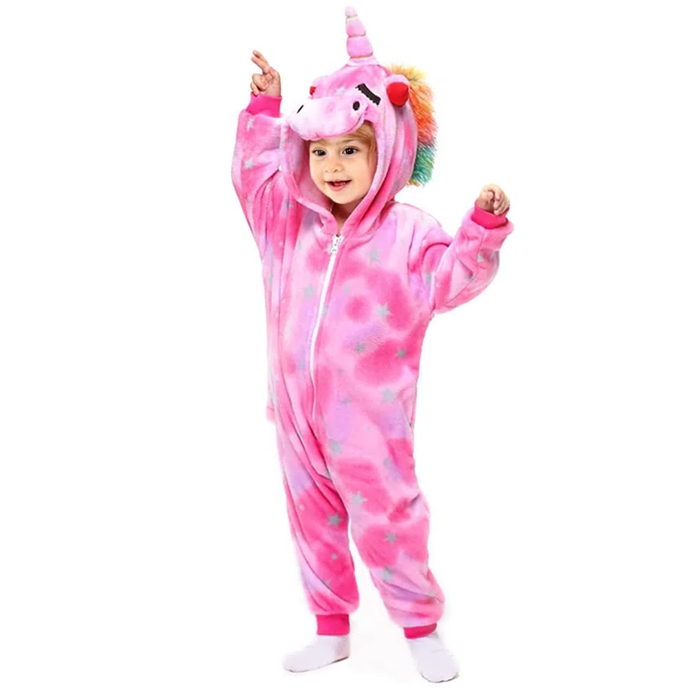 Unicorno Pigiama Intero Pigiameria Bambino Carnevale Onesies Sleepwear Cosplay Costume Anime Attrezzatura Morbida Tutina Pigiami Carnevale Halloween Festa per Bambina & Ragazza