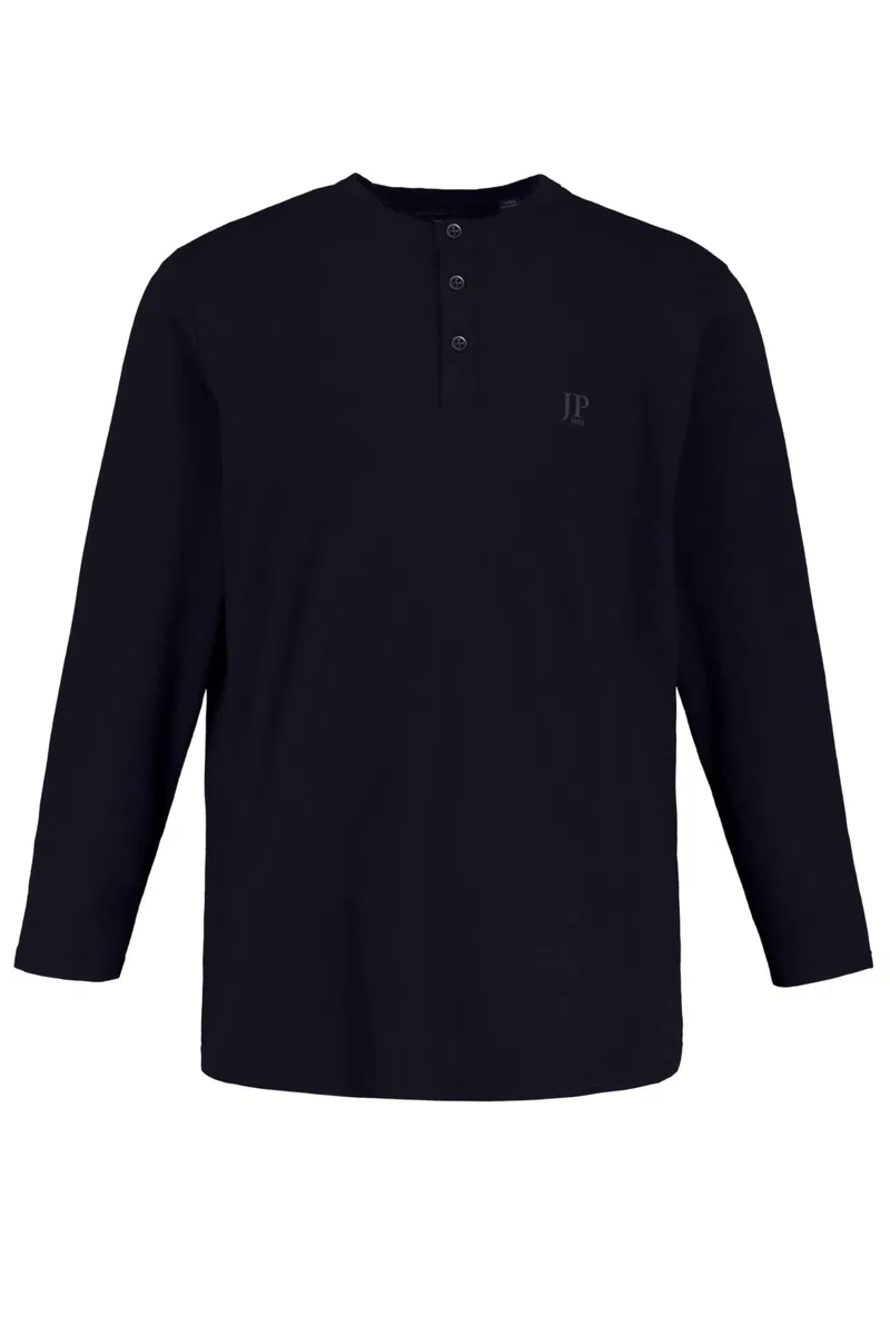 JP 1880 Maglia Serafino Basic con Maniche Lunghe e abbottonatura 702555