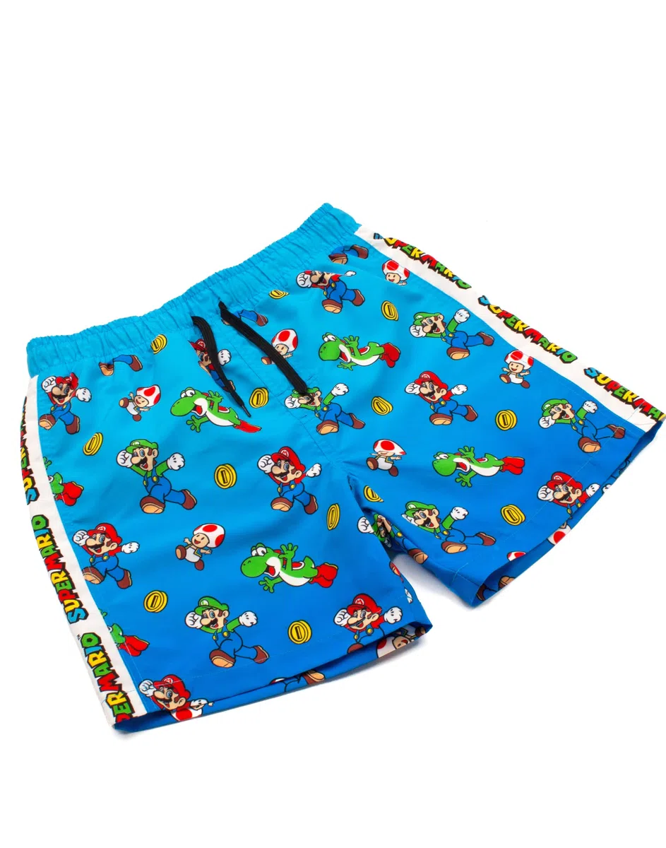 Super Mario Pantaloncini da Nuoto Boys Luigi Bambini Gamer Pantaloni per Bambini