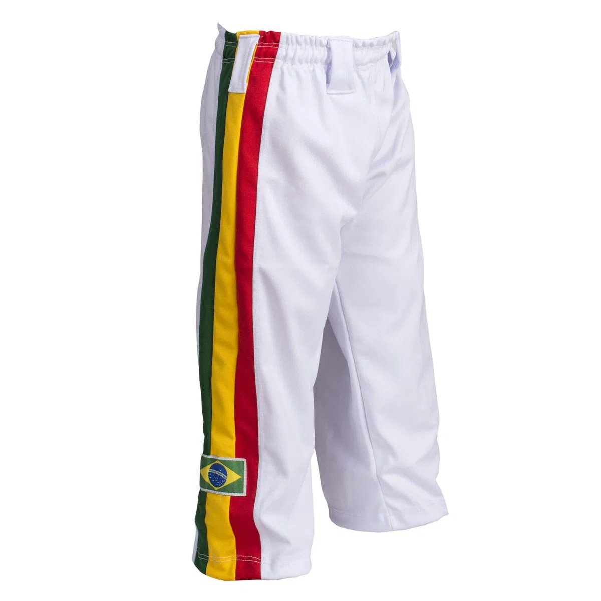 JL Sport Pantaloni Autentico Brasileiano Capoeira Arti Marziali Ragazzo (Bianco Giamaicano Reggae Theme)