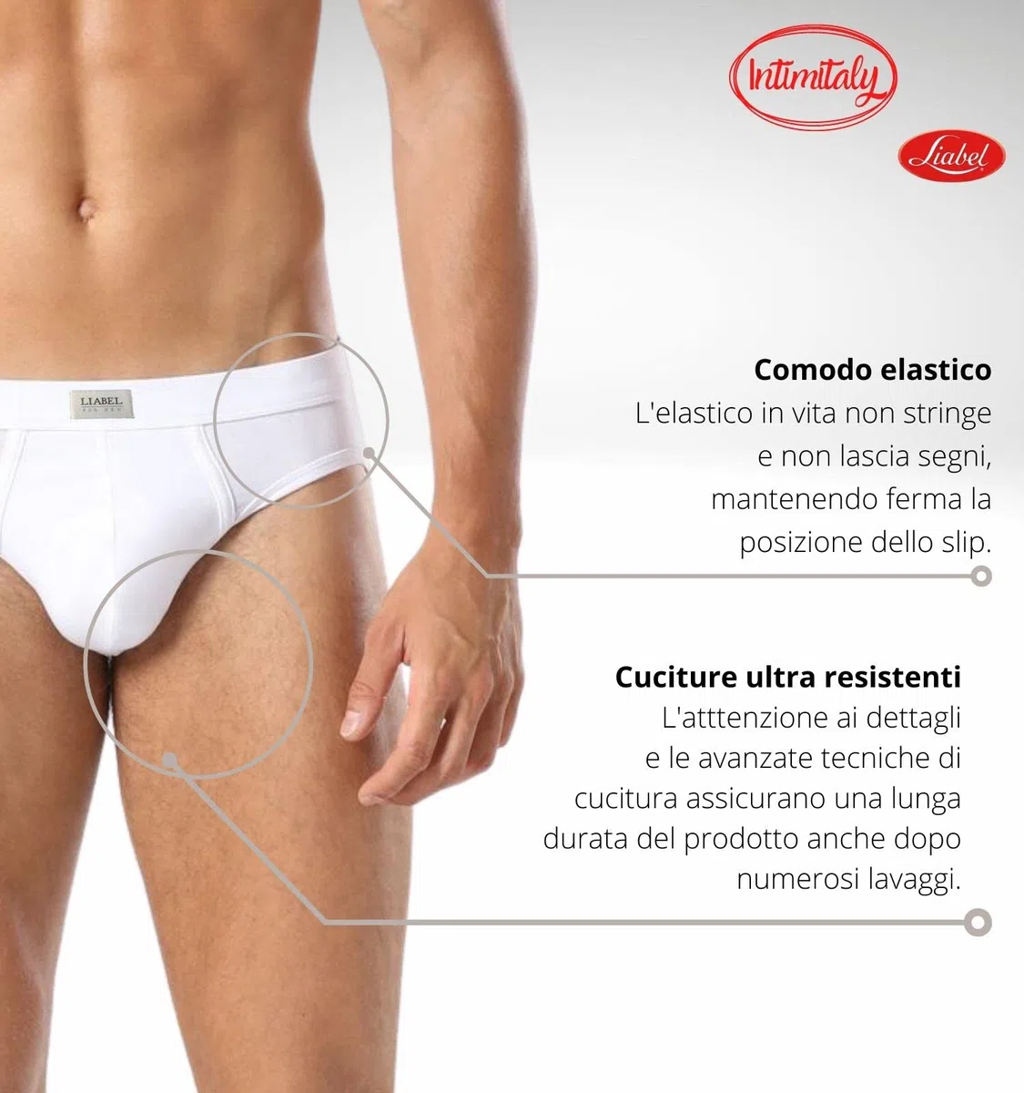 Intimitaly - 6 Slip Uomo Cotone Mutande Uomo Bianche Colorate Intimo Uomo