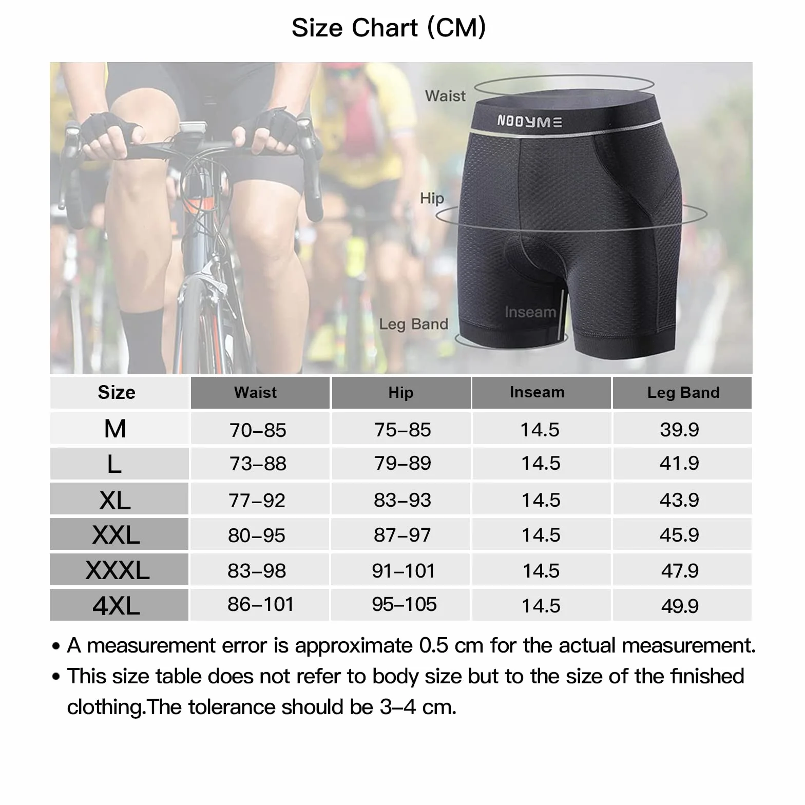 NOOYME Pantaloncini Ciclismo Uomo 4D Gel Imbottito Intimo Mutande Traspirante Pantaloni Bici