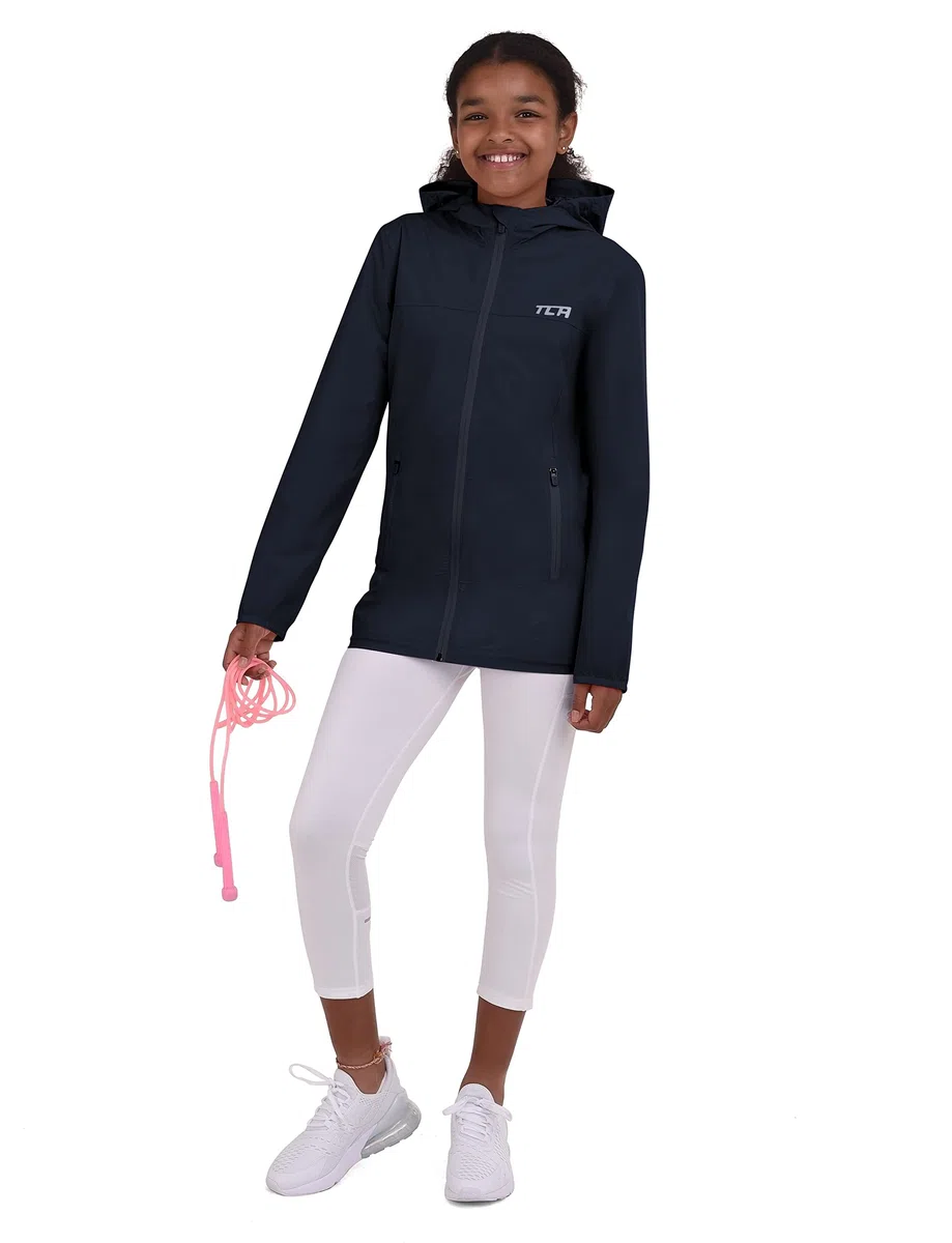 TCA AirLite 2.0 Giacca da Corsa Impermeabile Leggera da Bambina Tasche con Zip