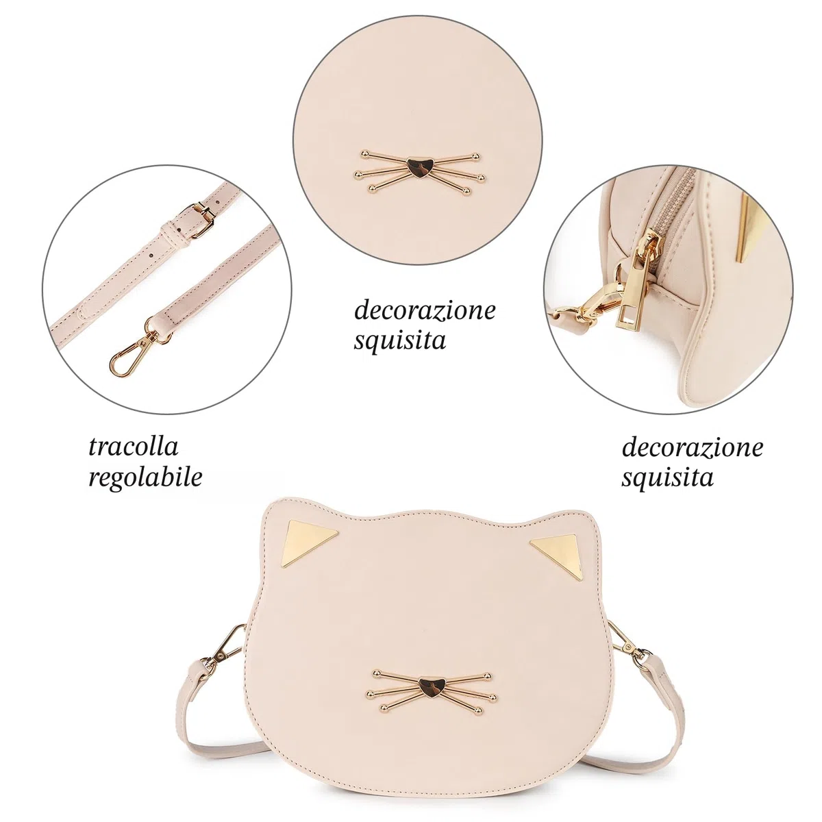 Gladdon borsa ragazza, borsetta ragazza, borsetta tracolla donna piccola,borsa a tracolla da donna con orecchie di gatto, borsa da gatto per ragazze regalo
