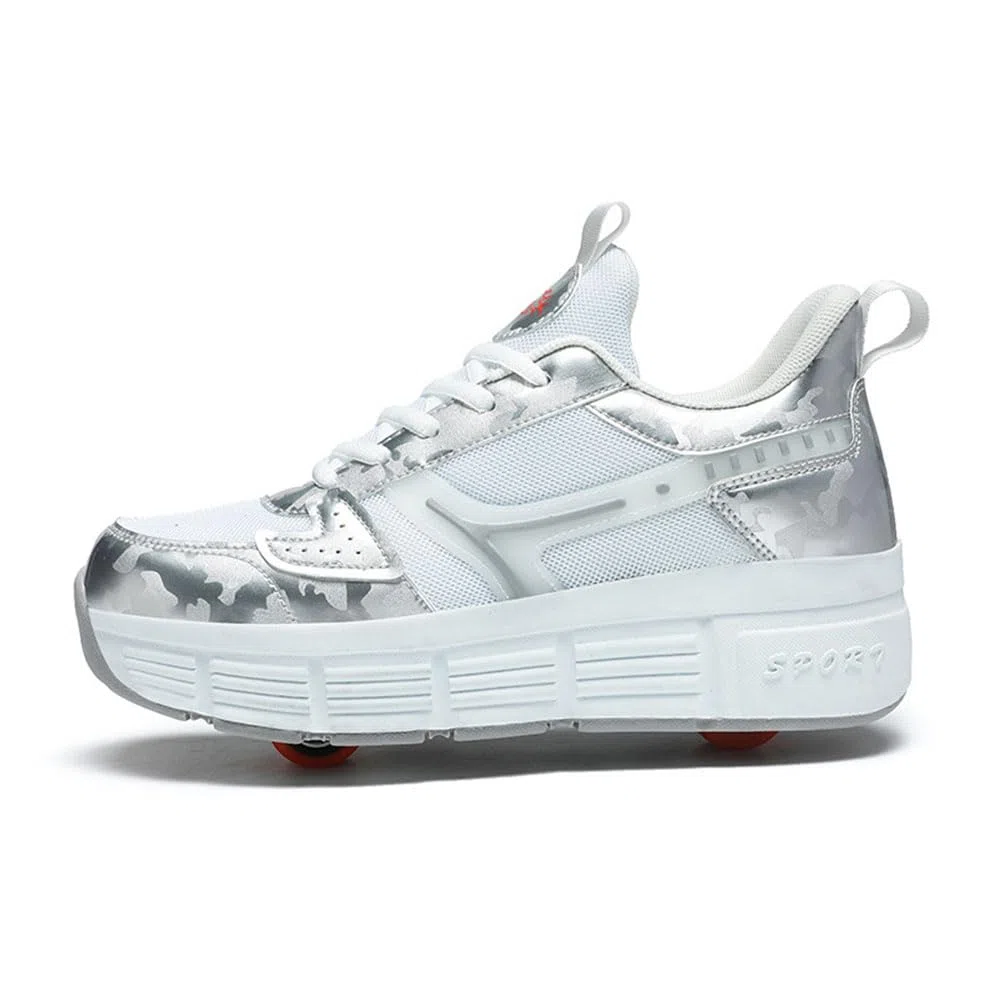 ENEN Scarpe con Rotelle Bambina, Sportive Scarpe da Skateboard, 2 Ruote Skateboard Sneakers Outdoor Multisport Scarpe da Ginnastica da Pattini per Ragazze e Ragazzi 30-41 EU