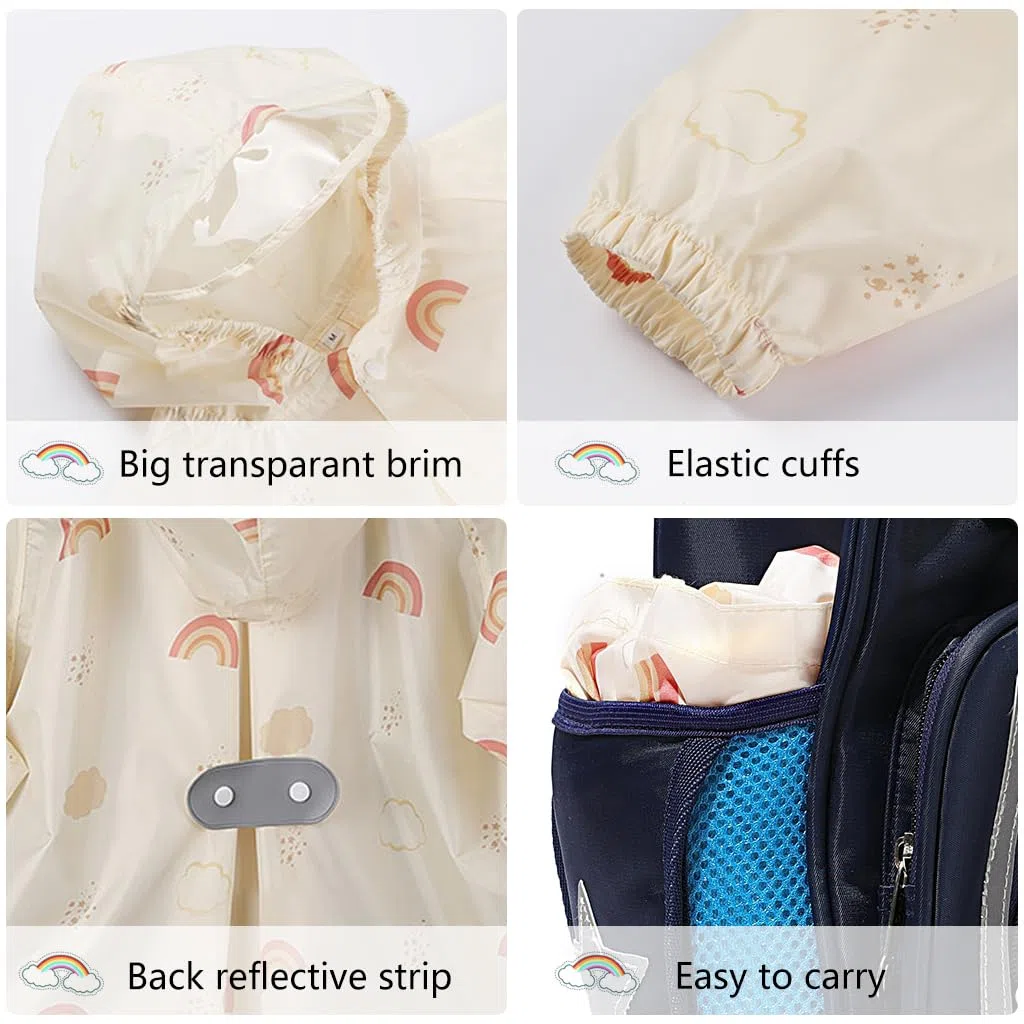 Impermeabili per Bambini Ragazzi Ragazze Giacche da Pioggia Bambino Portatile Poncho Antipioggia Leggero Cappotto di Pioggia
