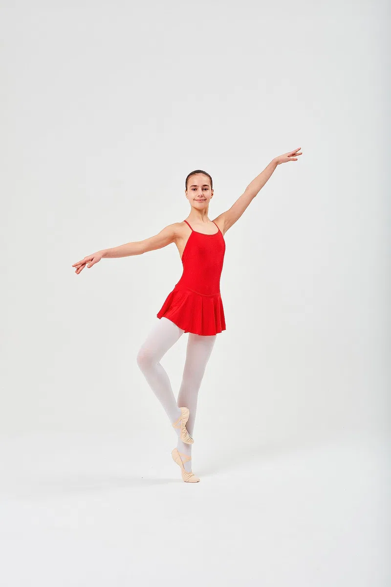 tanzmuster body da danza classica 'Sophie' con gonnelino per bambini in rosa, petrol, bianco, nero, rojo e rosa oscuro