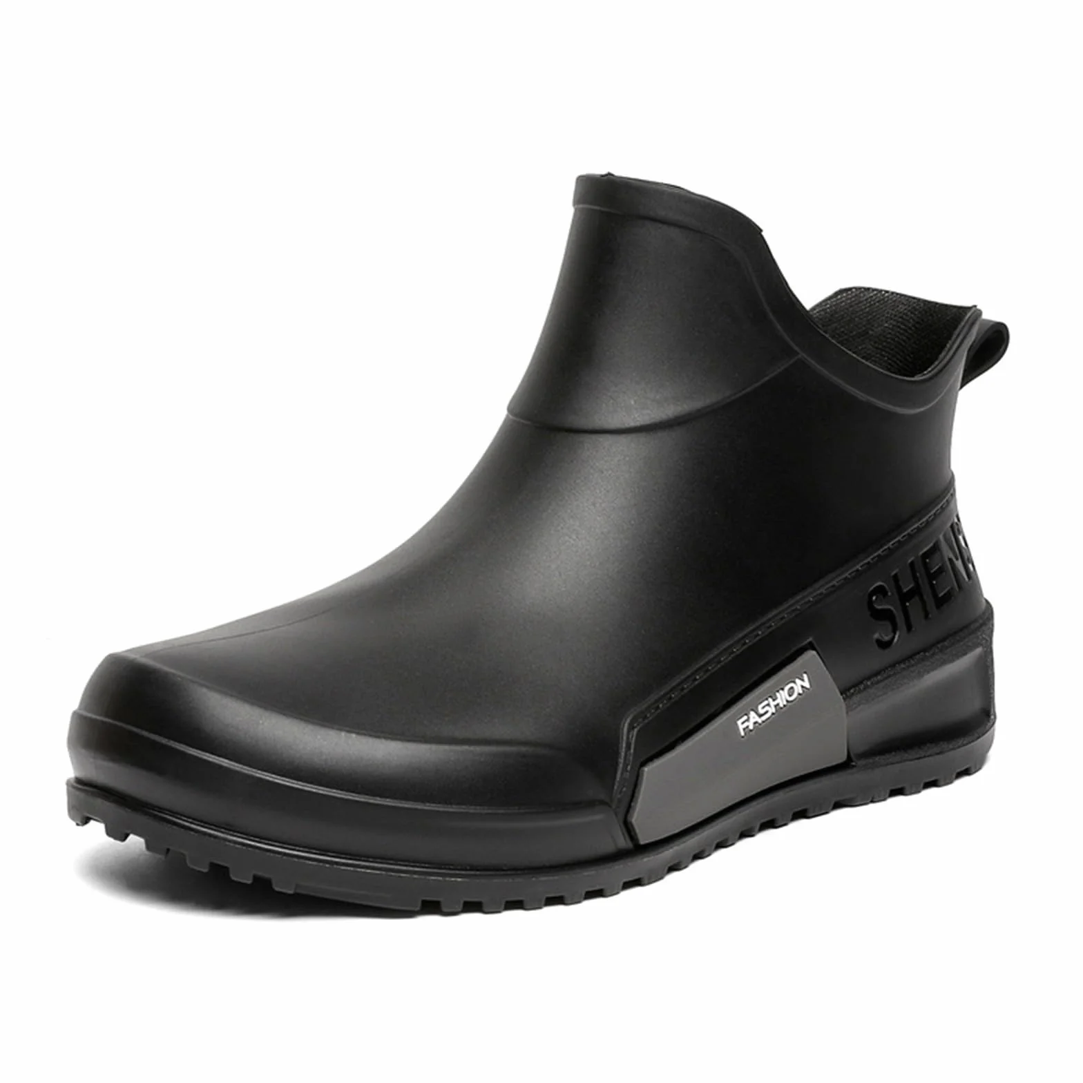 FNKDOR Stivali di gomma da donna, corti, larghi, antiscivolo, impermeabili, alla moda