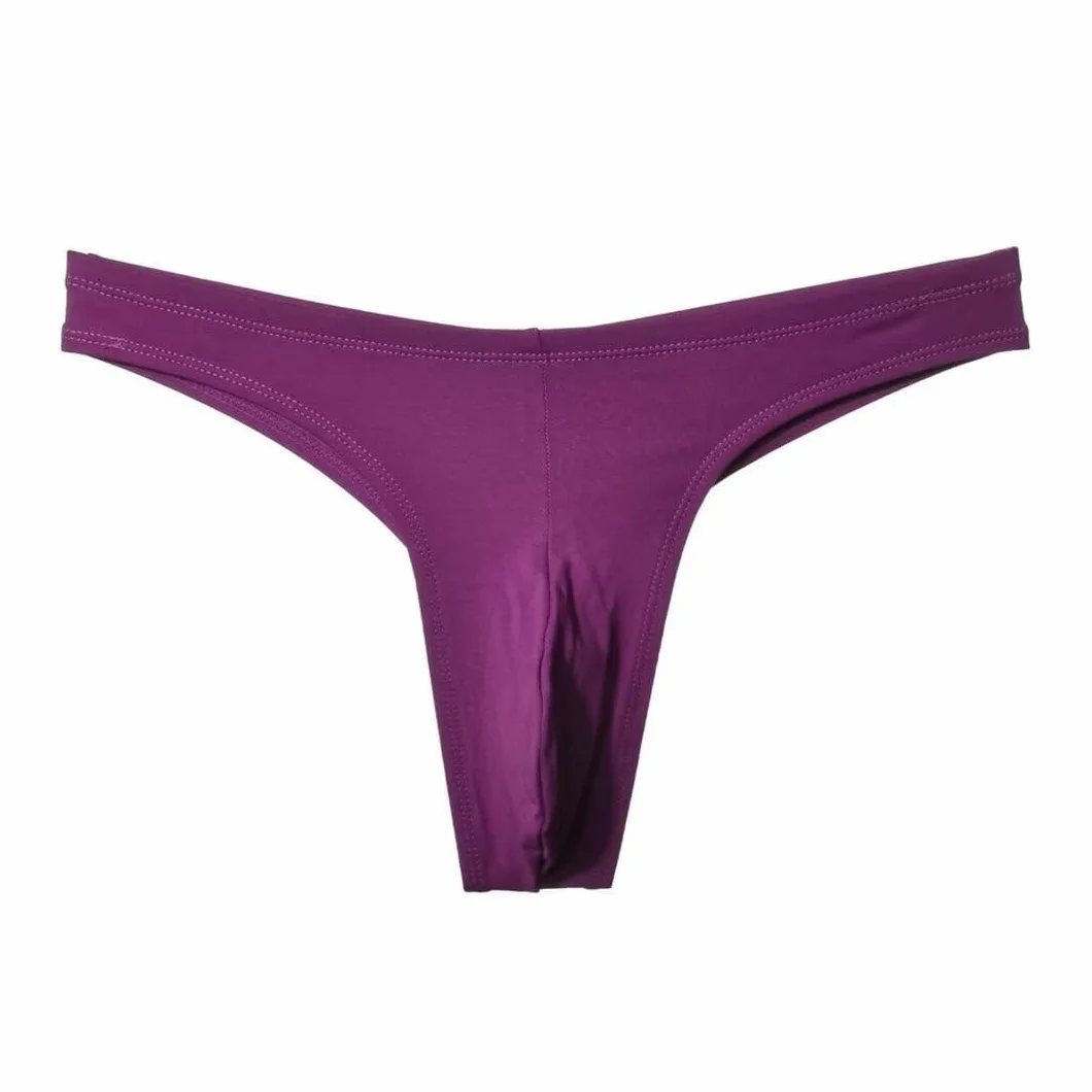 Faringoto Tanga sportiva da uomo, senza cuciture, biancheria intima in cotone a vita bassa