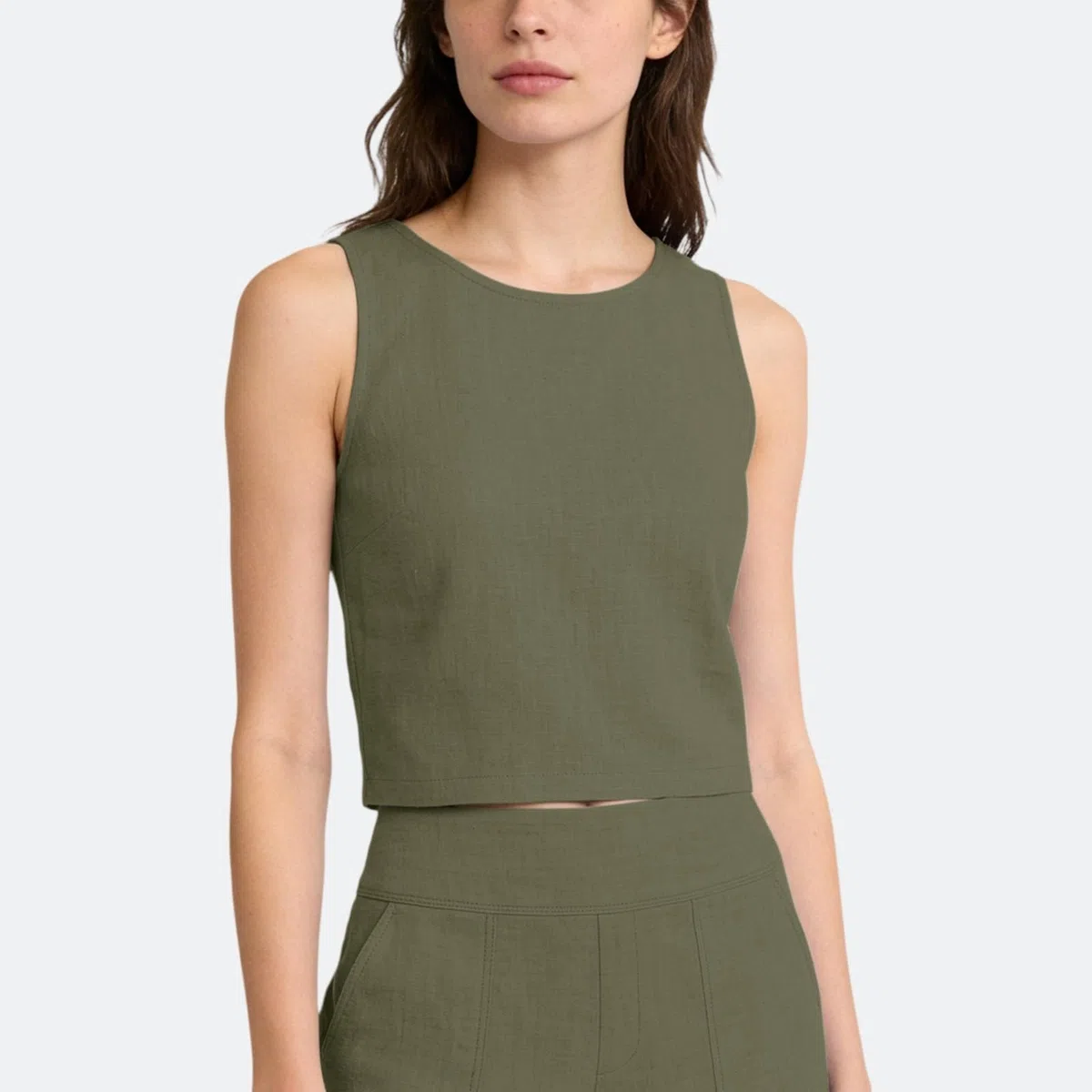Completo Estivo Donna Lino Tailleur Donna Estiva Senza Maniche Girocollo Tuta Completa Lino e Cotone Completi Estivi Set Casual Relax Corte Top e Pantaloni Estivi da Casa Ideale Per Vacanza