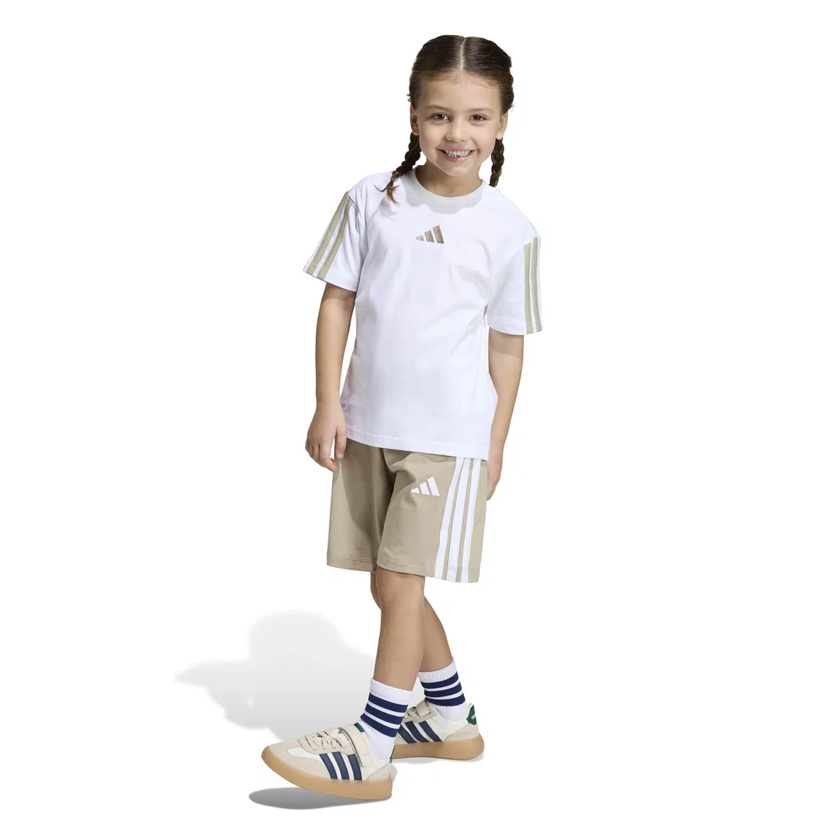 adidas Essentials Small Logo Stripes T-shirt Set JOGGER Unisex - Bambini e ragazzi