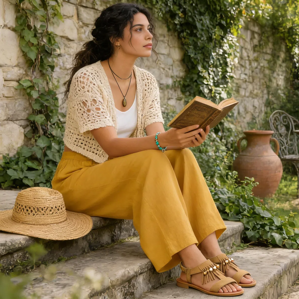 JOMIX Sandali Donna Estivi Eleganti Boho Aperti Sandali con Tacco Basso Comode Ciabatte Slip On Leggere e Traspiranti per Spiaggia Mare
