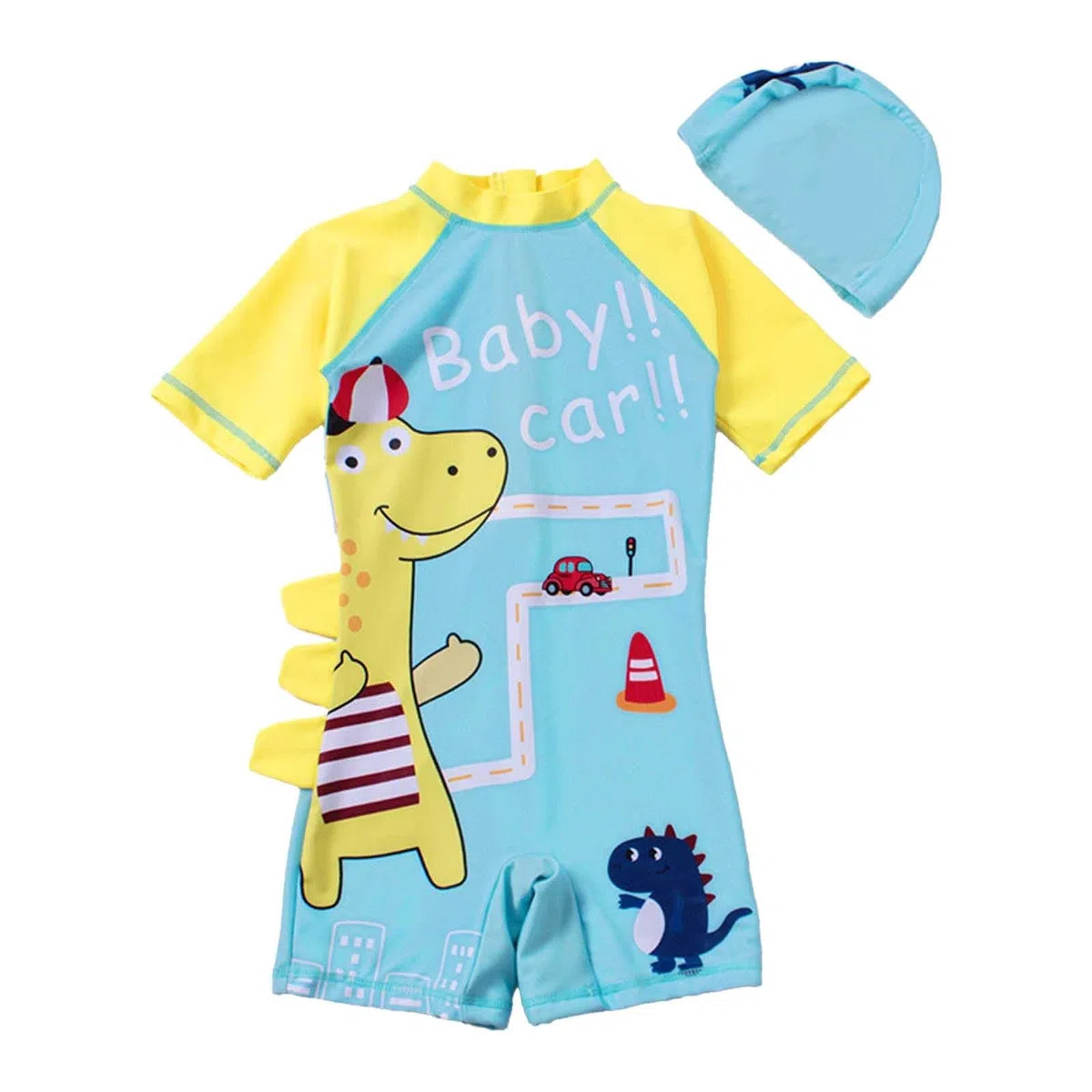 Costume da Bagno per Ragazzi Estive con Cuffia da Nuoto Upf 50+ Protezione in Un Pezzo Asciugatura Rapida per Vacanza Spiaggia Mare M-5XL