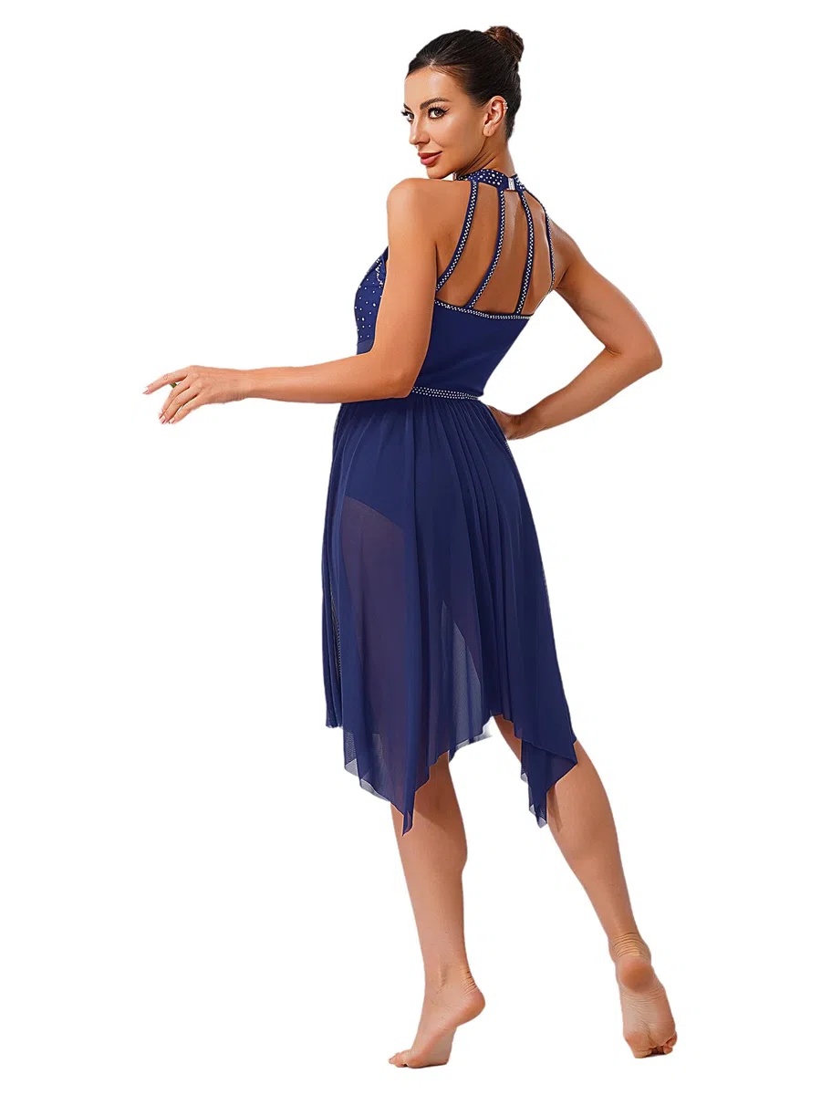 Choomomo Abito Danza Lirico Moderno Donna Abito Balletto Danza Classica Asimmetrico Abbigliamento Latina Pattinaggio Artistico Body Ginnastica Abbigliamento S-XXL