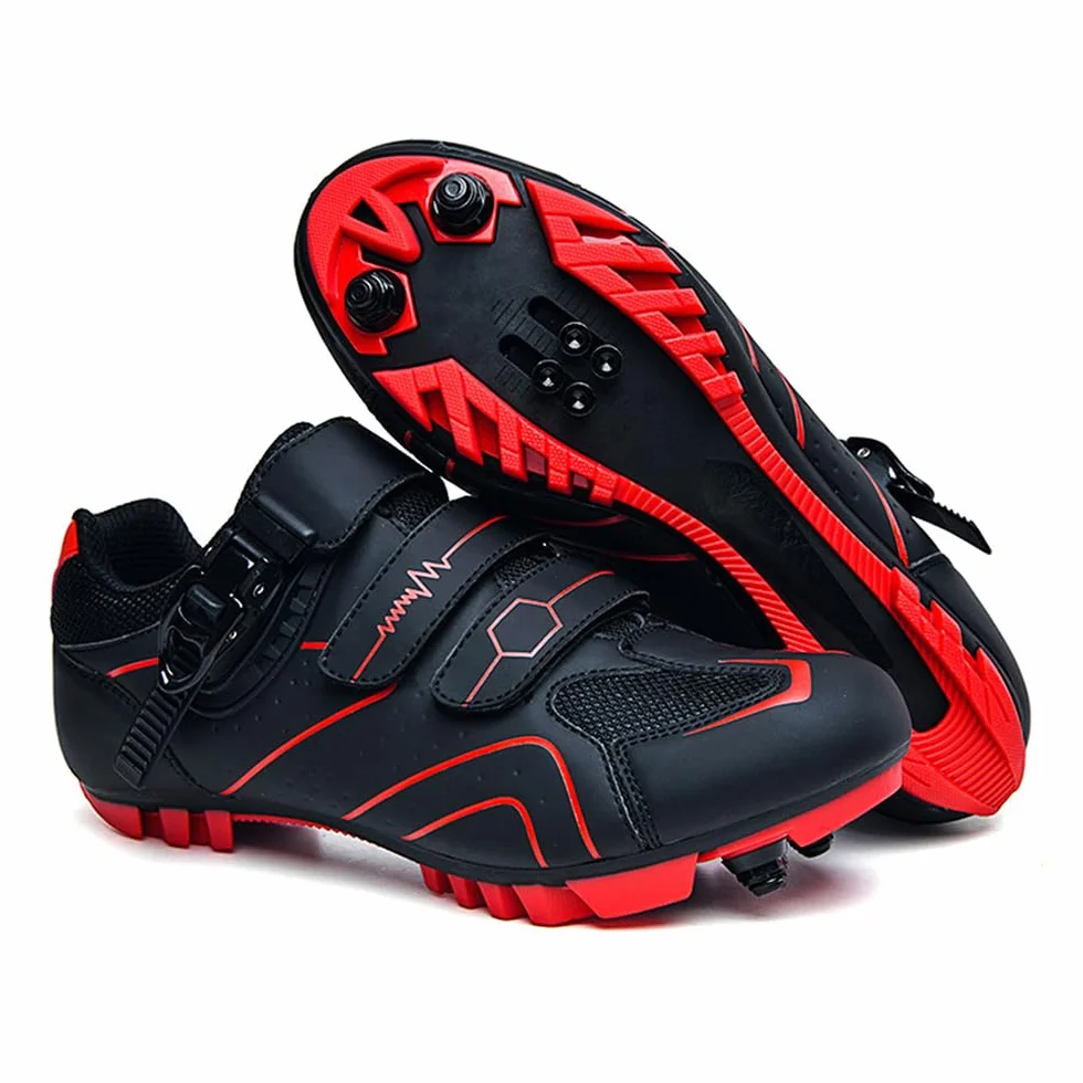 Hixingo Scarpe da Ciclismo Uomo, Scarpe Mountain Bike per Bici da Strada, Compatibili con Pedali SPD 2 Bulloni con Tacchette, Scarpe Ciclismo Uomo Donna All'aperto