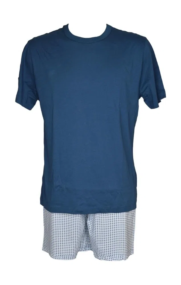 RAGNO Pigiama Uomo Puro Cotone Maglia Mezza Manica Pantalone Corto Articolo U899NC