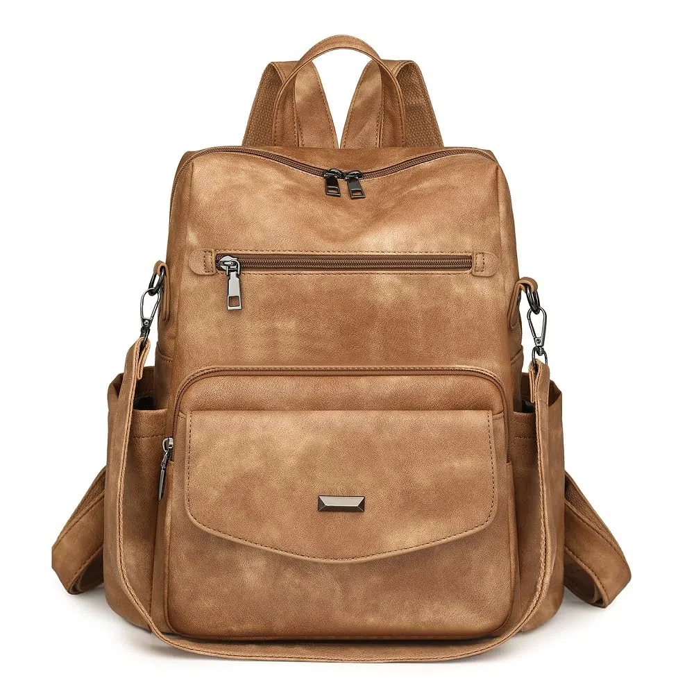 Zaino da donna in pelle PU, zaino casual, alla moda, antifurto, grande zaino da viaggio da donna