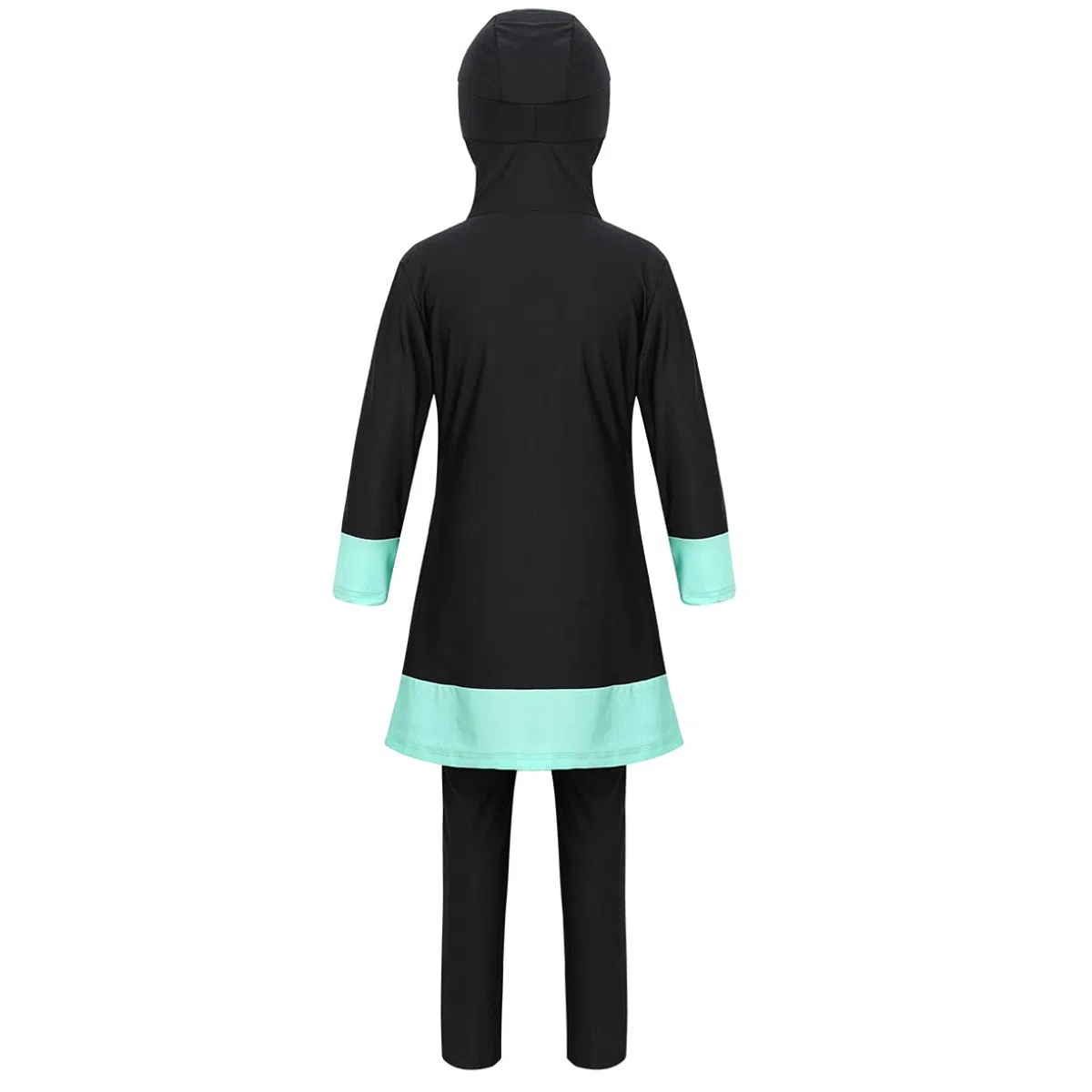 JEATHA Costumi da Bagno Musulmano Islamico Bambina Burkini A Maniche Lunghe Ragazza Costume da Nuoto Surf con Cappuccio + Pantaloni da Mare Lunghi Swimsuit Swimwear