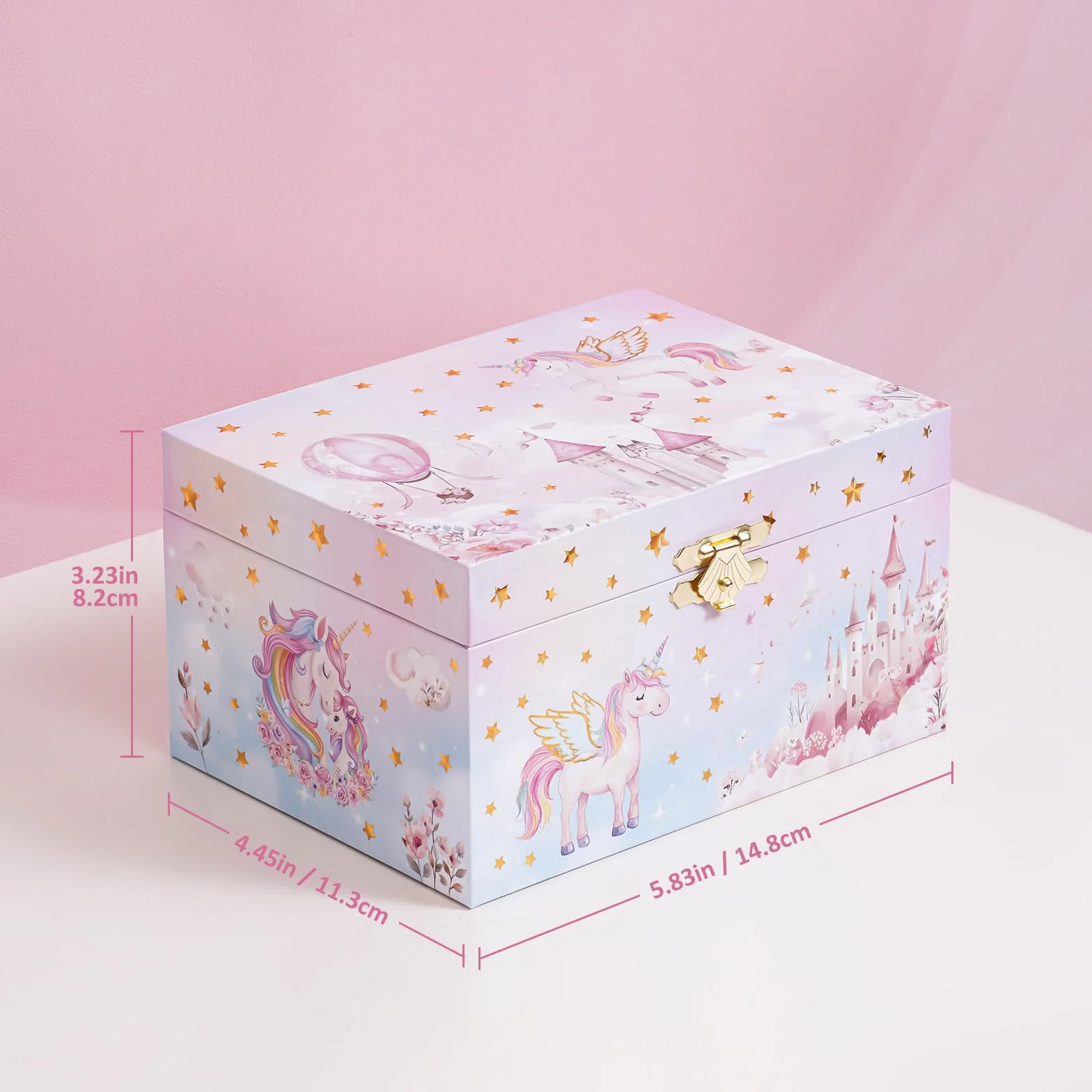 ProCase Unicorno Scatola di Gioielli per Le Ragazze, Bambini Scatole di Gioielli Musicali con Spinning Unicorn Doll, Regali di Compleanno per Le Bambine Bambini Bambino-Rosa (Scatola con Gioielli)