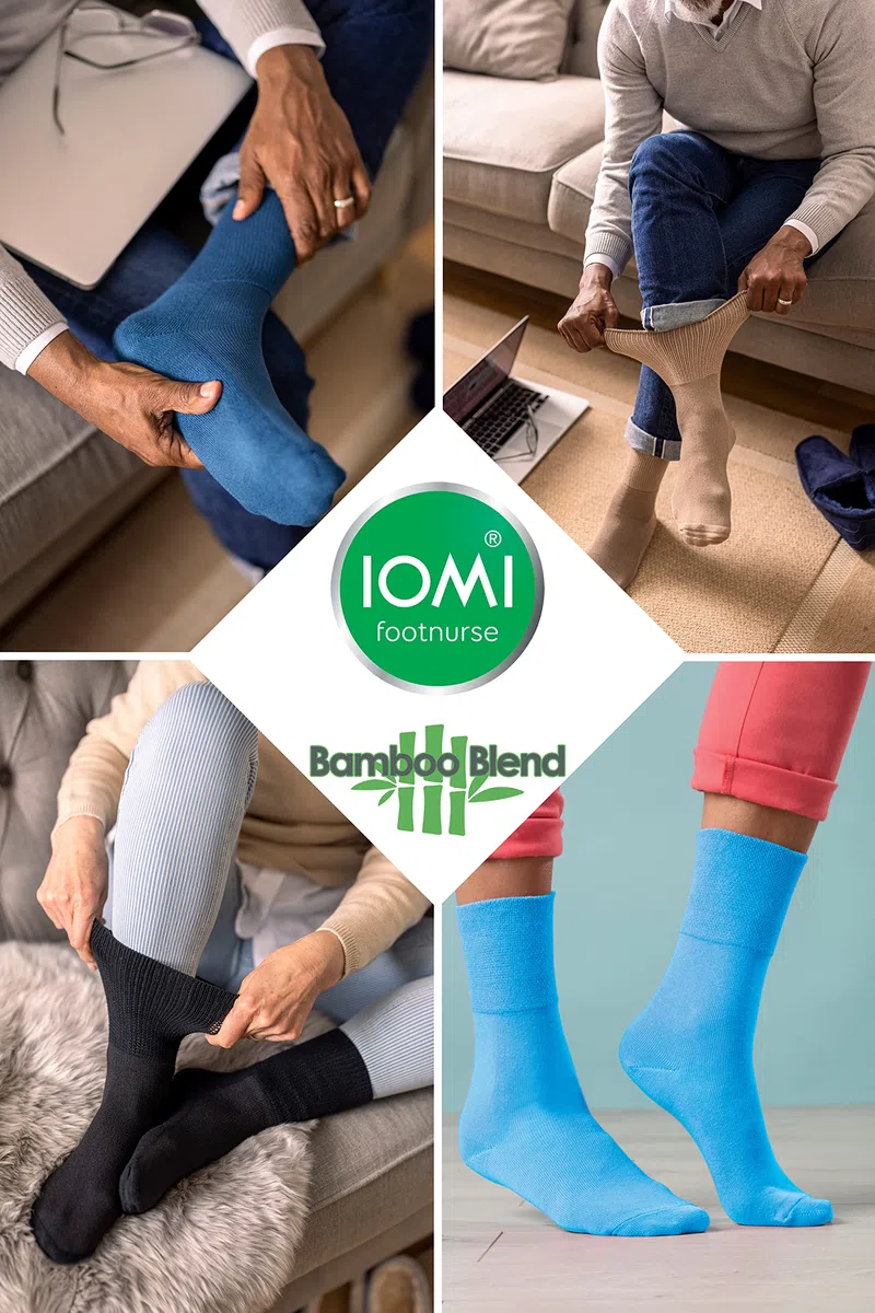 IOMI 3 Paia Calze Uomo e Donna Bambu Diabetici | Calzini Senza Elastico Footnurse