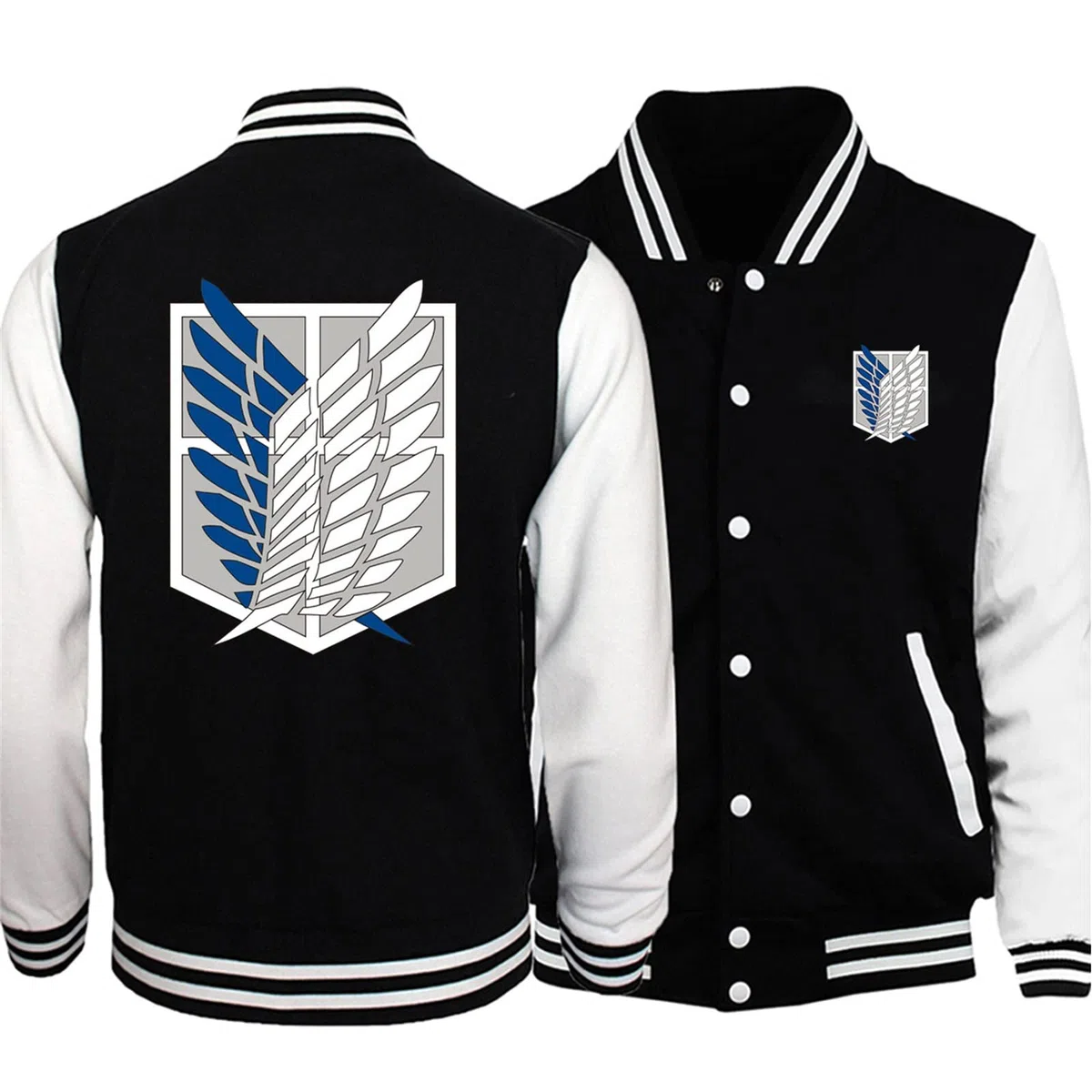 AOT Baseball Uniform Felpa con Cappuccio Japan Anime Tuta da Uomo Bomber Jacket Winter Streetwear Harajuku
