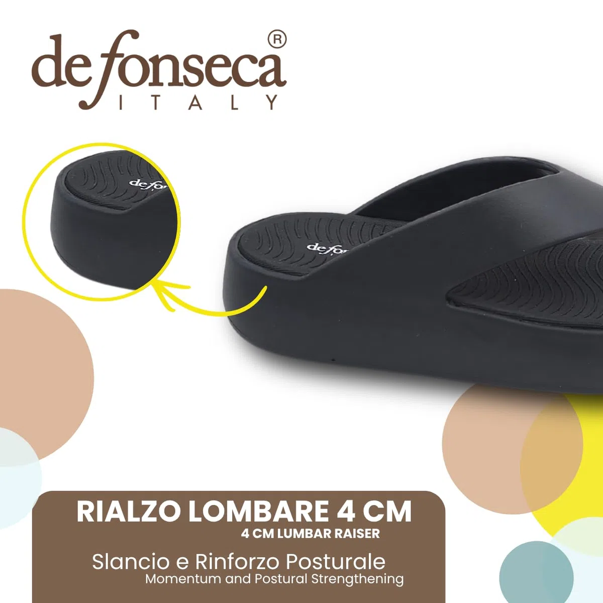 de fonseca LumaStep Ciabatte Alte Infradito Donna, Sandali Estivi con Zeppa, Flip Flop Platform da Mare con Tacco