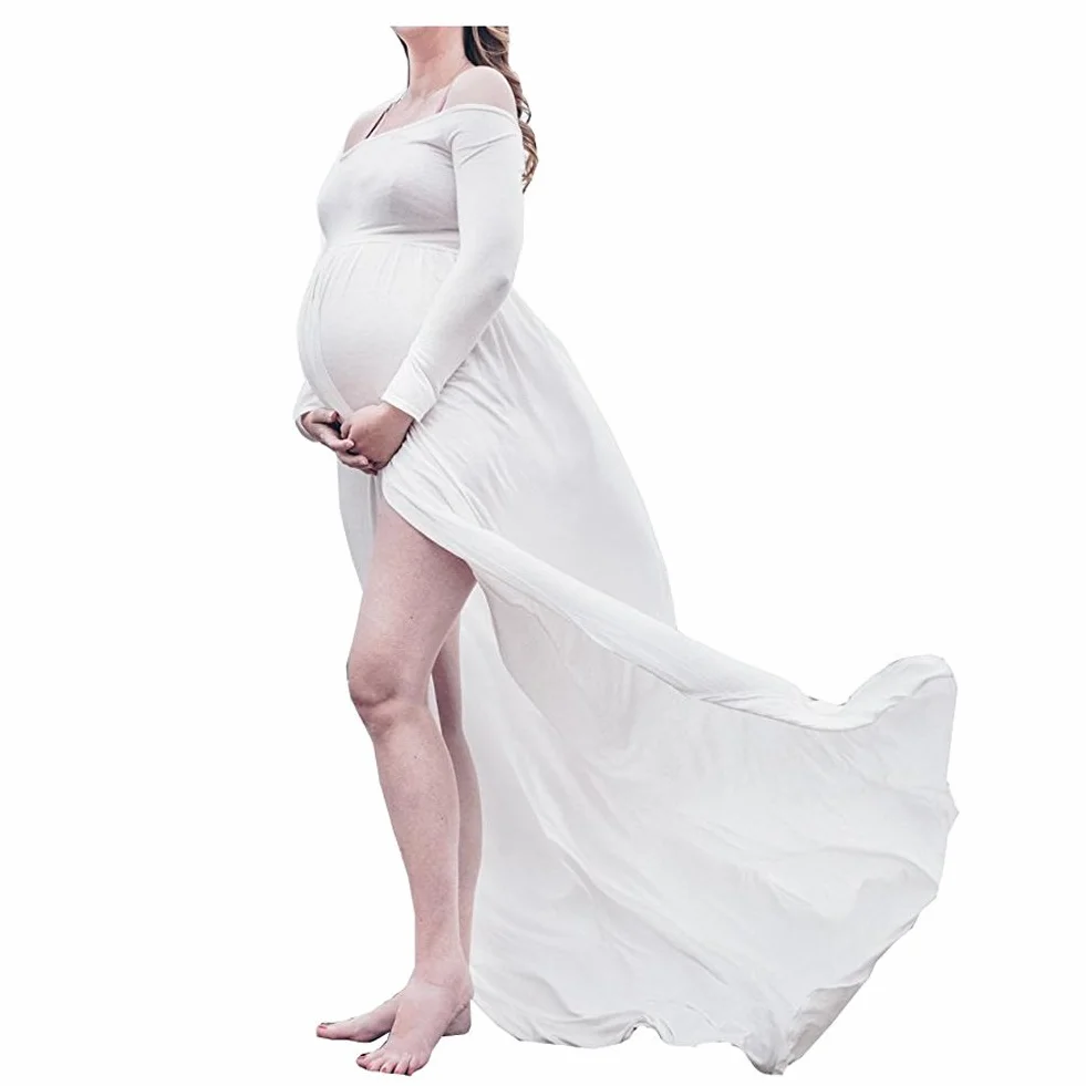 xuanranUK Abiti Eleganti Donne Incinte, Abito in Chiffon Incinta Fotografia Puntelli Fancy Servizio Fotografico per Beach, Vestiti Donne Incinte Gonne fotografiche di maternità