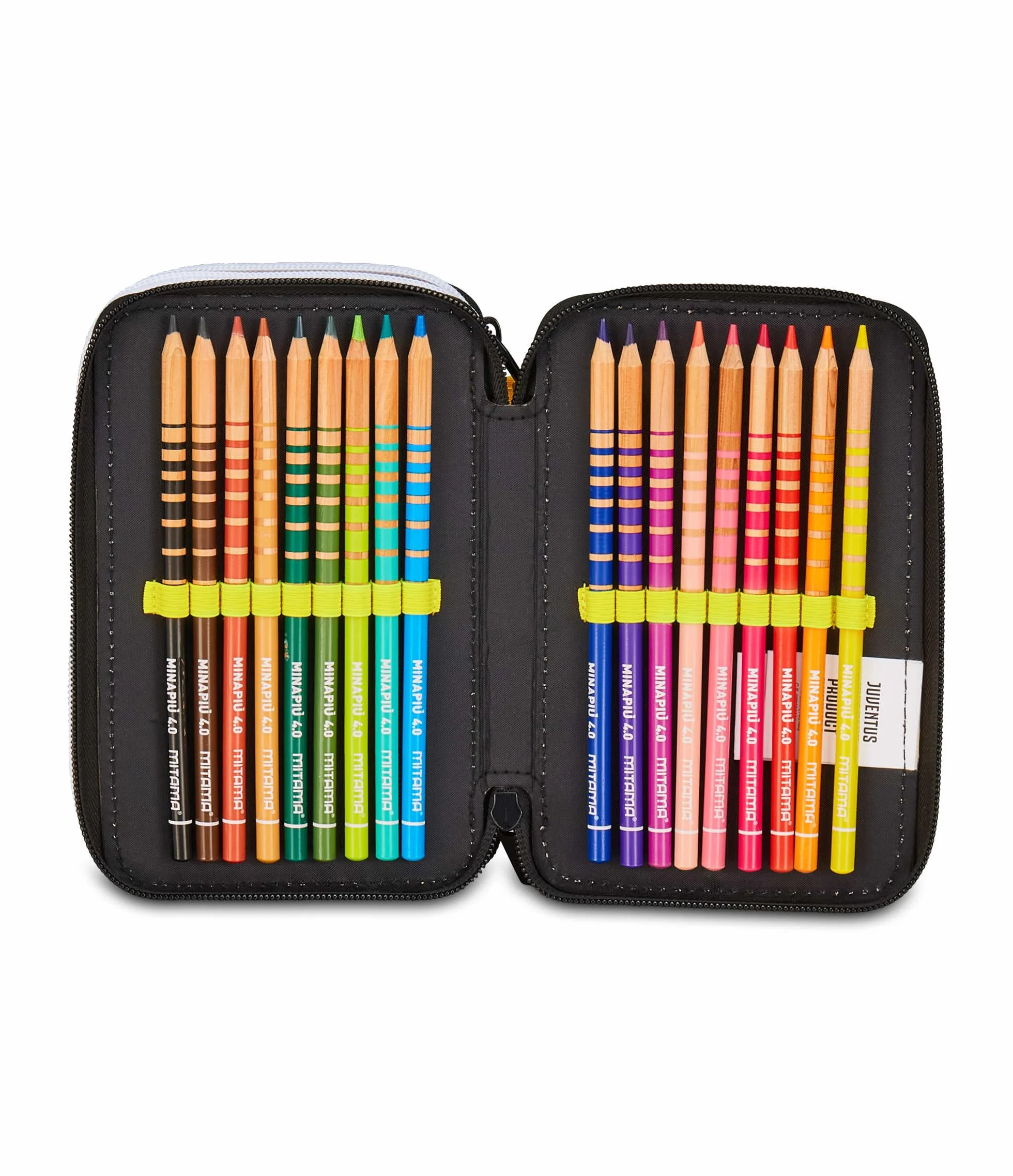 Seven Juventus Astuccio Scuola 3 Zip, Nero, Portapenne Triplo Scomparto Completo Di Penne, Matite, Colori, Scuola Elementare, Bambino, Calcio