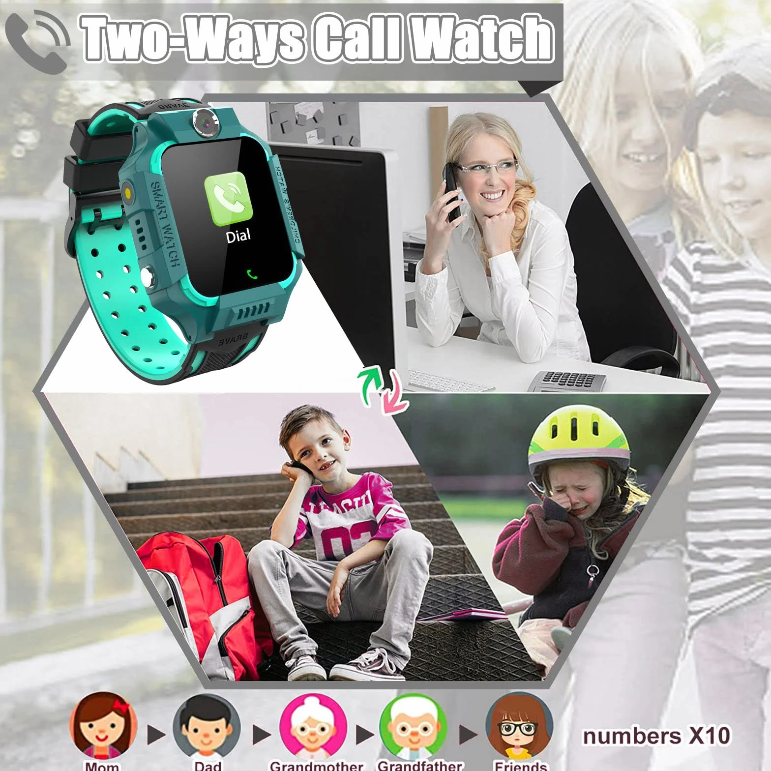PTHTECHUS Smartwatch Telefono Gioco per Bambini, Orologio Intelligente con Chiamata, Orologi per Studente Calcolatrice Pedometro Torcia Sveglia Video Lettore Musica, Regali per ragazzi ragazze(Blu)