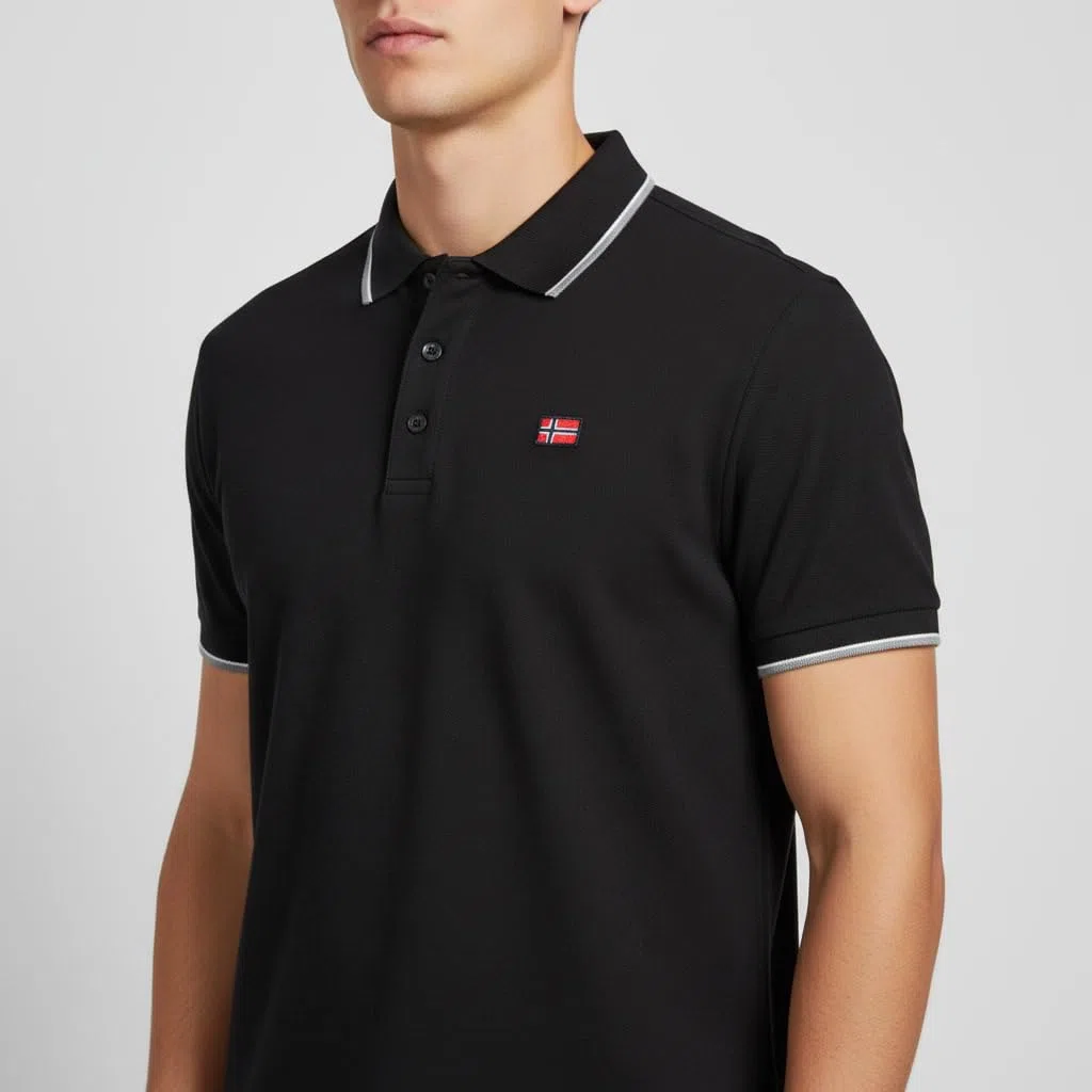 Polo Uomo 100% Cotone Piquet, Maglia Maniche Corte con Colletto e Bottoni, Polo Uomo Casual Elegante per Tempo Libero e Ufficio, Vestibilità Confortevole con Logo Ricamato Lato Cuore