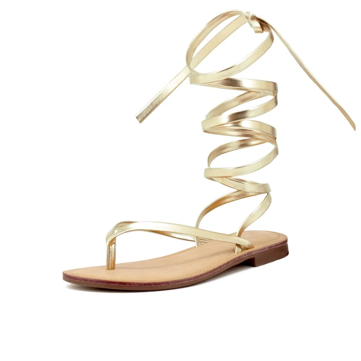 QUEEN HELENA Sandali Infradito alla Schiava Bassi con Lacci Casual Donna Y3008