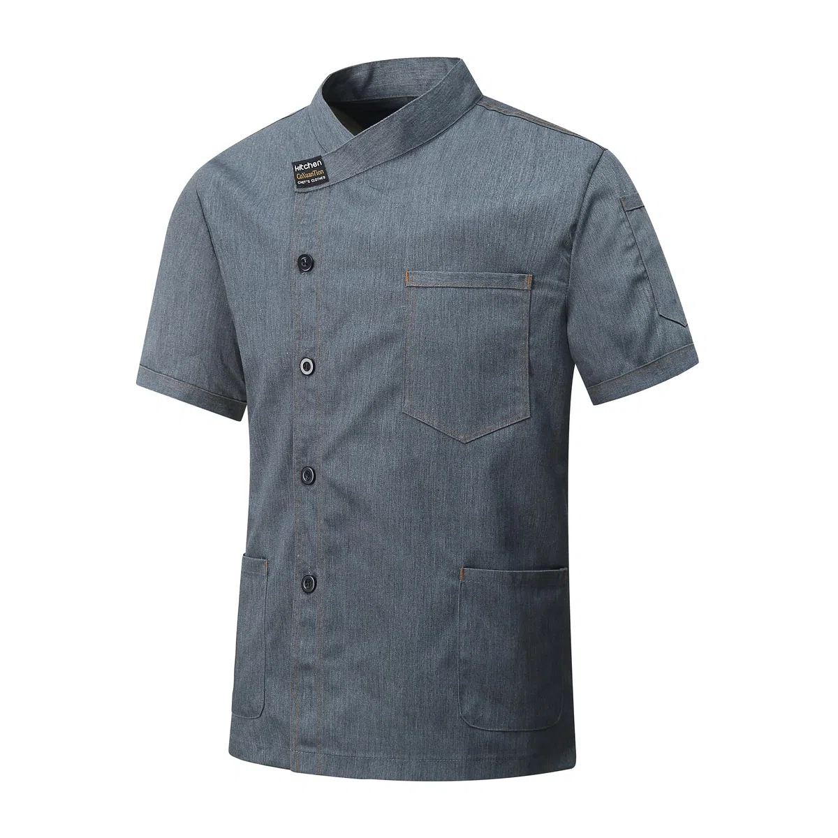 Giacca Cuoco Uomo e Donna con i Bottoni Cotone Professionale Giacca Cuoco Maniche Corte Uniforme Ristorante Lavoro Abbigliamento vestibilità Moderna