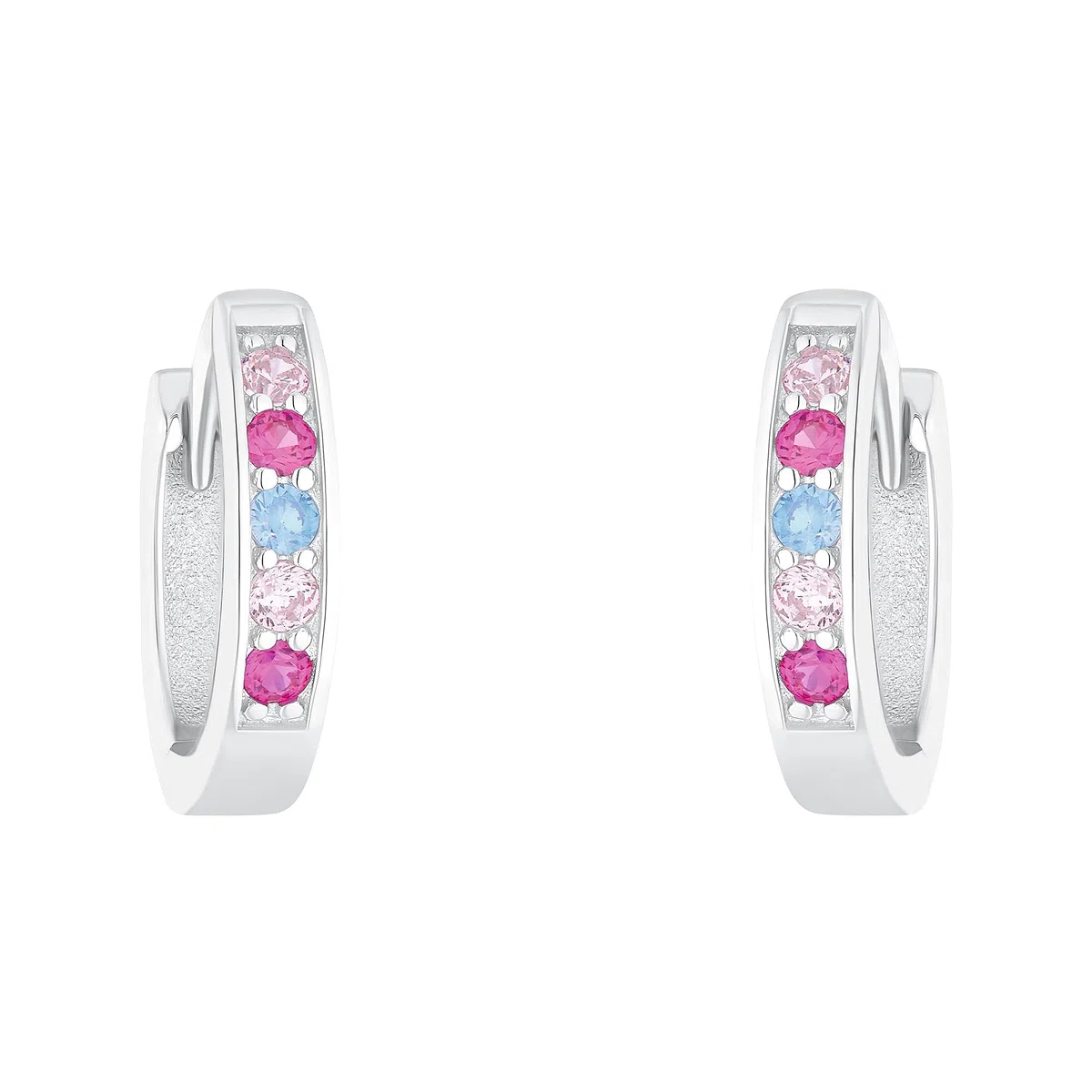 Amor Orecchini a cerchio per bambine in argento Sterling 925, con zirconi sintetici, forniti in una confezione regalo per gioielli