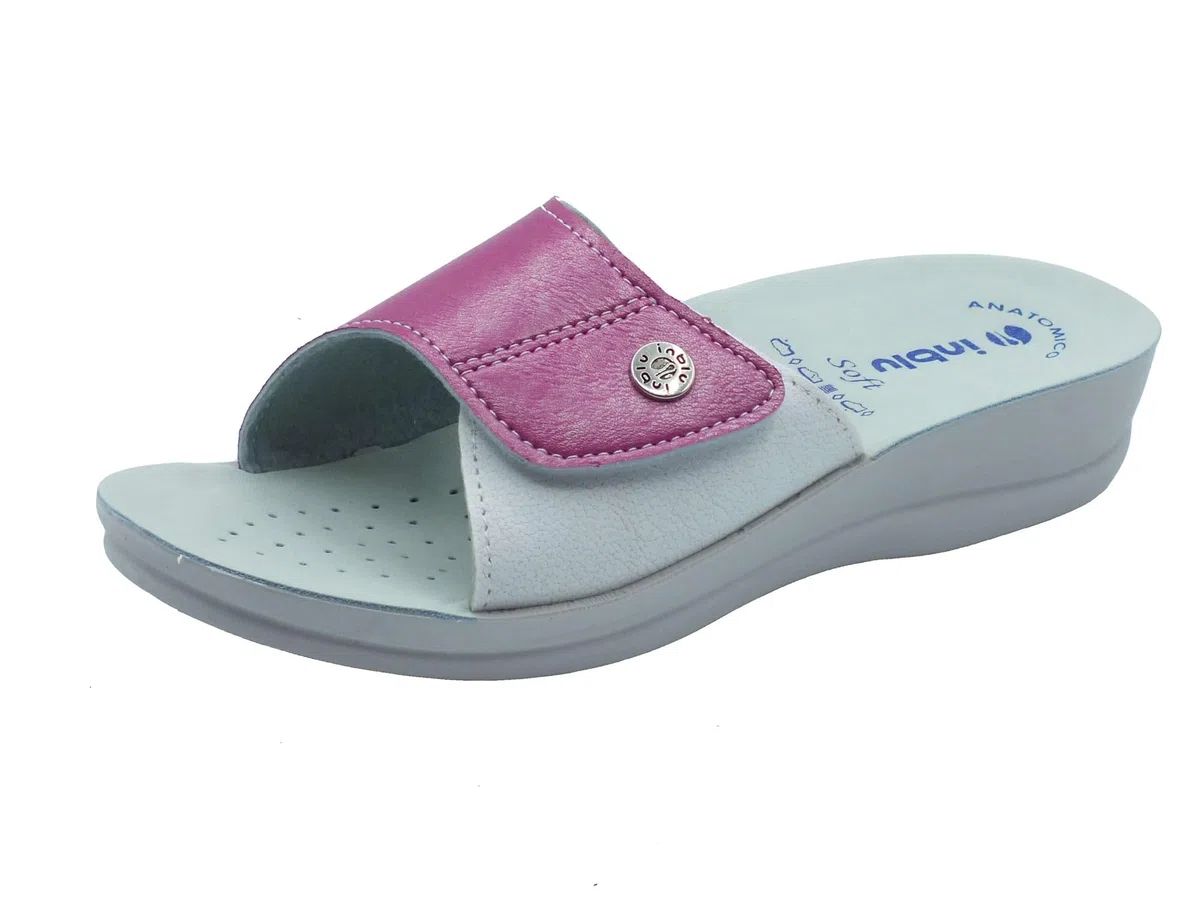 inblu Ciabatte Donna A Fascia Colorata Con Chiusura Regolabile In Velcro, Plantare Anatomico, Dal 35 Al 41 Sandali a ciabattaDonna