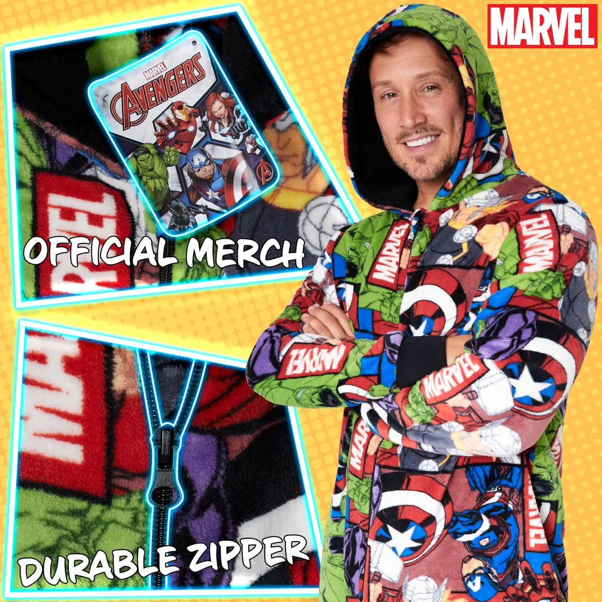 Marvel Fleece Pajama Pagliaccetto Adulto Uomo
