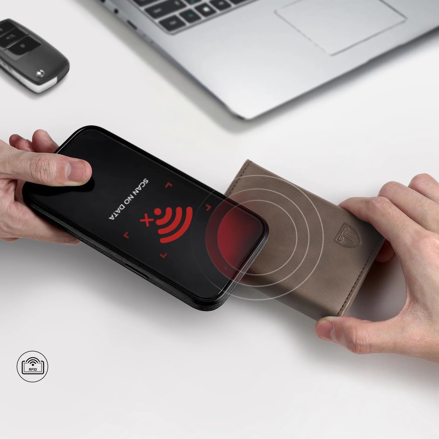 Portafoglio Uomo, RFID Magnetica Portafoglio Uomo Slim, Porta Carte di Credito Uomo - ID Window, Tasca portamonete con cerniera, Scomparto per Banconota - Marrone