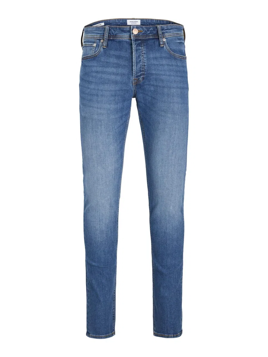 JACK & JONES Jeans Slim Vita Bassa e Tessuto Elastico, Gambe Strette all'orlo.
