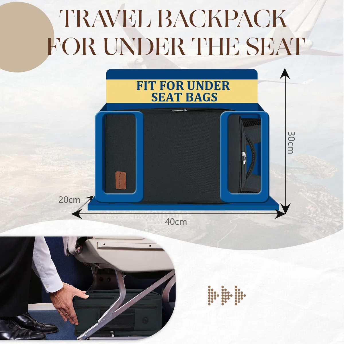 VMIKIV Zaino 40x30x20 Bagaglio a Mano per Zaino Ryanair 40x30x20 Zaini da Viaggio Aereo per Wizzair Borsone da Cabina Donna per Wizz Air BorsaPorta PC Uomo per Vueling in Aereo Travel Backpack