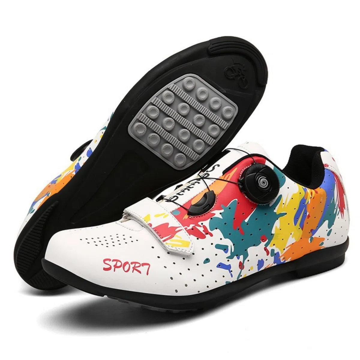 Mateju Scarpe Ciclismo Senza Attacchi Uomo Donna, 36-48 EU Scarpe Ciclismo Senza insenature Nessuna Serratura Antiscivolo Traspiranti per Sportive da Esterno