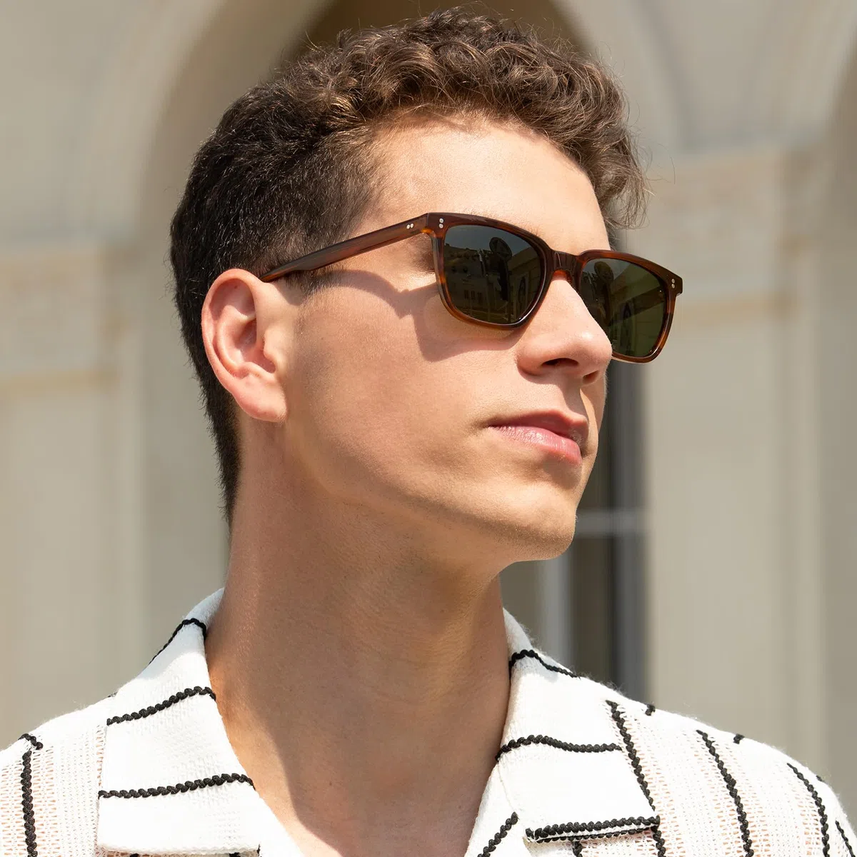 Carfia Vintage Polarizzati Occhiali da Sole da Uomo Protezione UV400 Telaio Acetato Stile Classico Elegante e Alla Moda