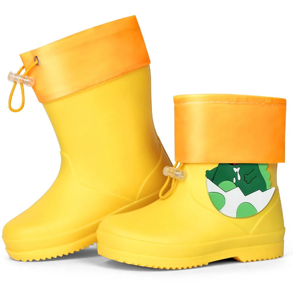 Aomig Stivaletti Pioggia Bambino, Stivali Di Gomma Con Coulisse per Bambini Unisex, Scarpe da Pioggia Antiscivolo Impermeabili Ragazzo e Ragazza
