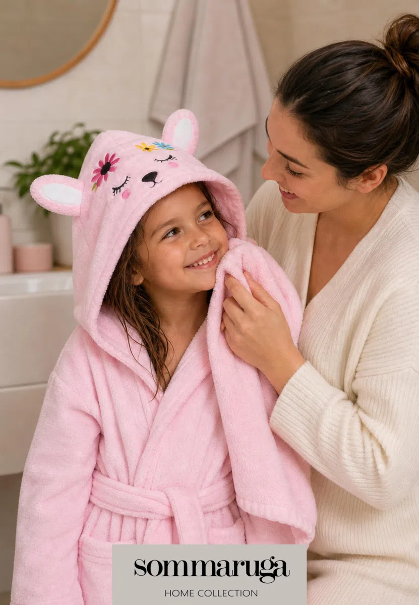 Intimitaly SOMMARUGA - Accappatoio Bambino in Spugna con Cappuccio a Forma di Animali, 100% Cotone, Spugna Morbida, per Maschio e Femmina, Taglie 3-4, 5-6, 7-8 Anni