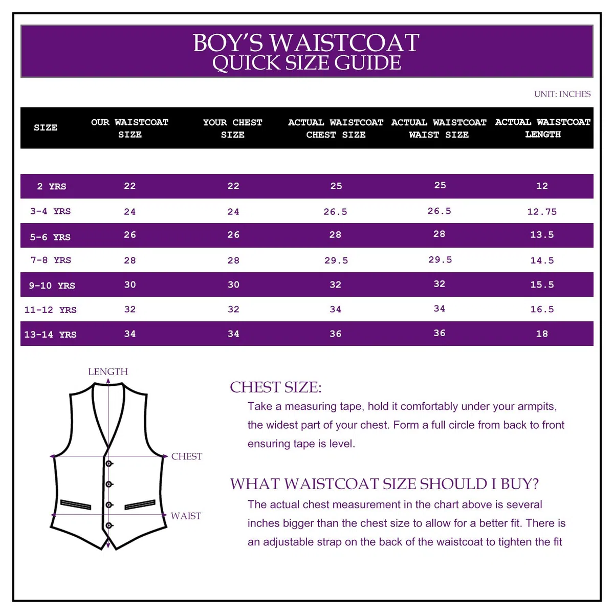 DQT Boys Plain Satin Wedding Tuxedo Waistcoat Vest