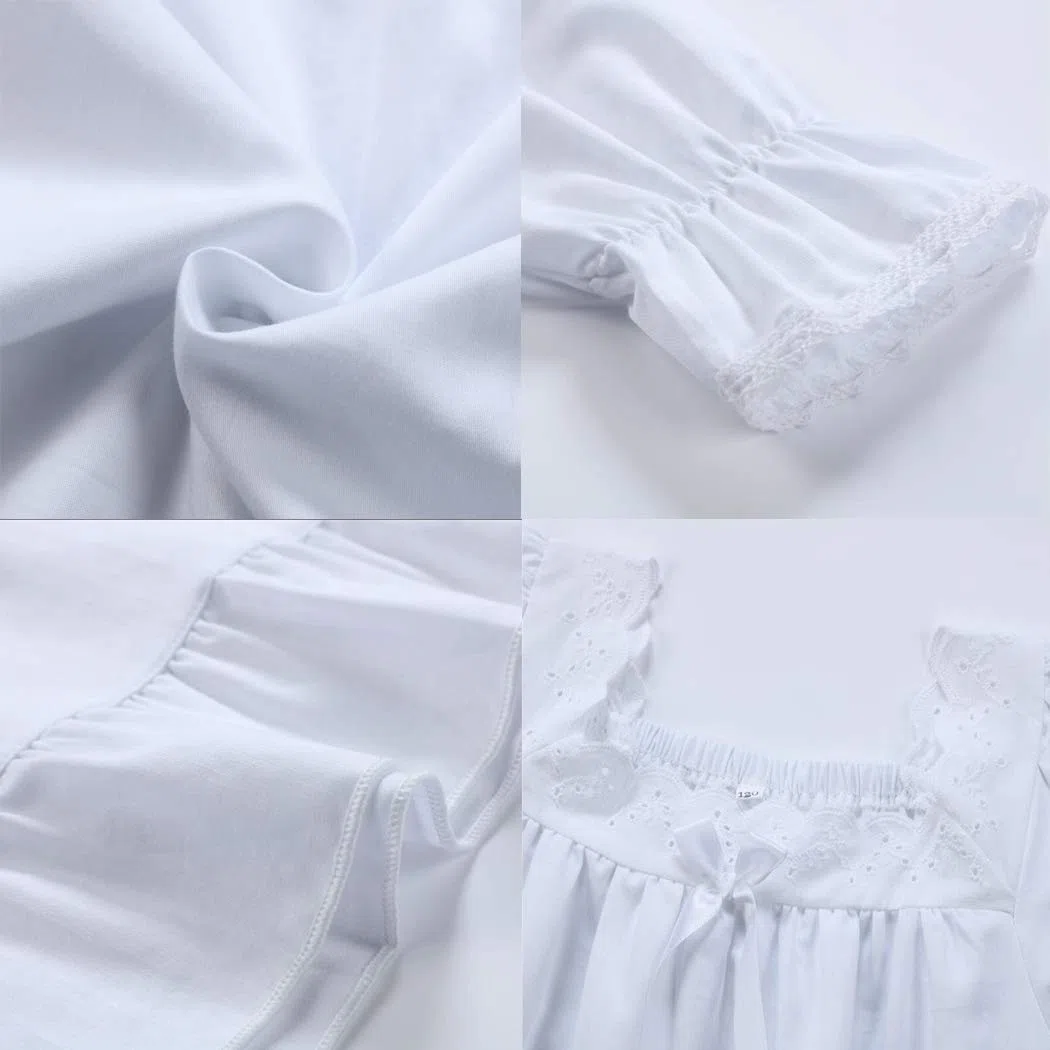 Ragazze Camicia da Notte 100% Cotton da Fata Camicia da Notte - Bianco, Bianco, Age 3-12