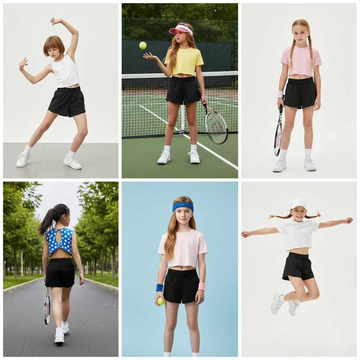 Pantaloncini da corsa 2 in 1 per ragazze, a vita alta, per atletica e palestra, con tasche foderate con cerniera, per tennis, yoga, danza, sport